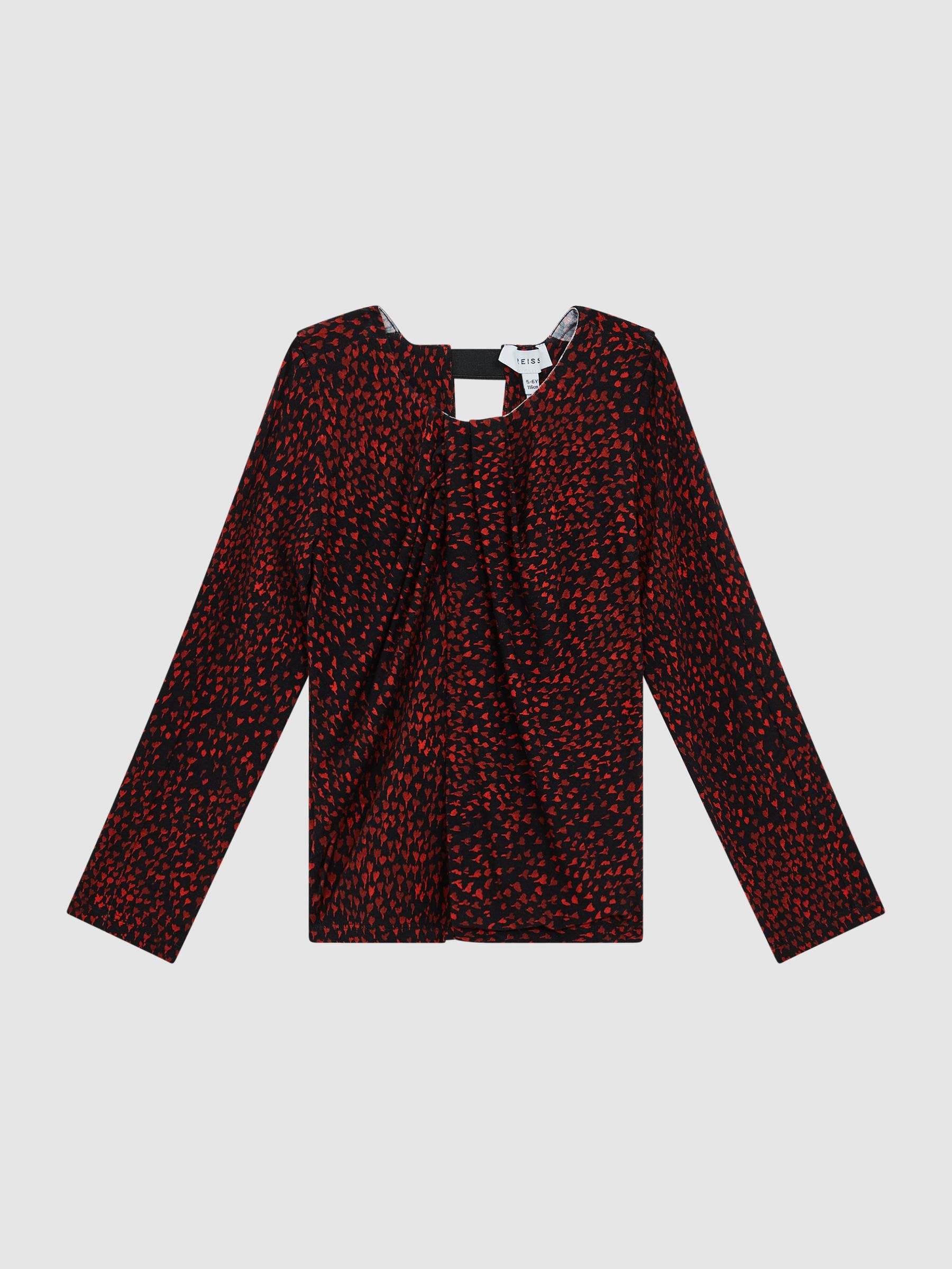 Senior Printed Twist Front Jersey Top in Black Print - Image 5 of 5