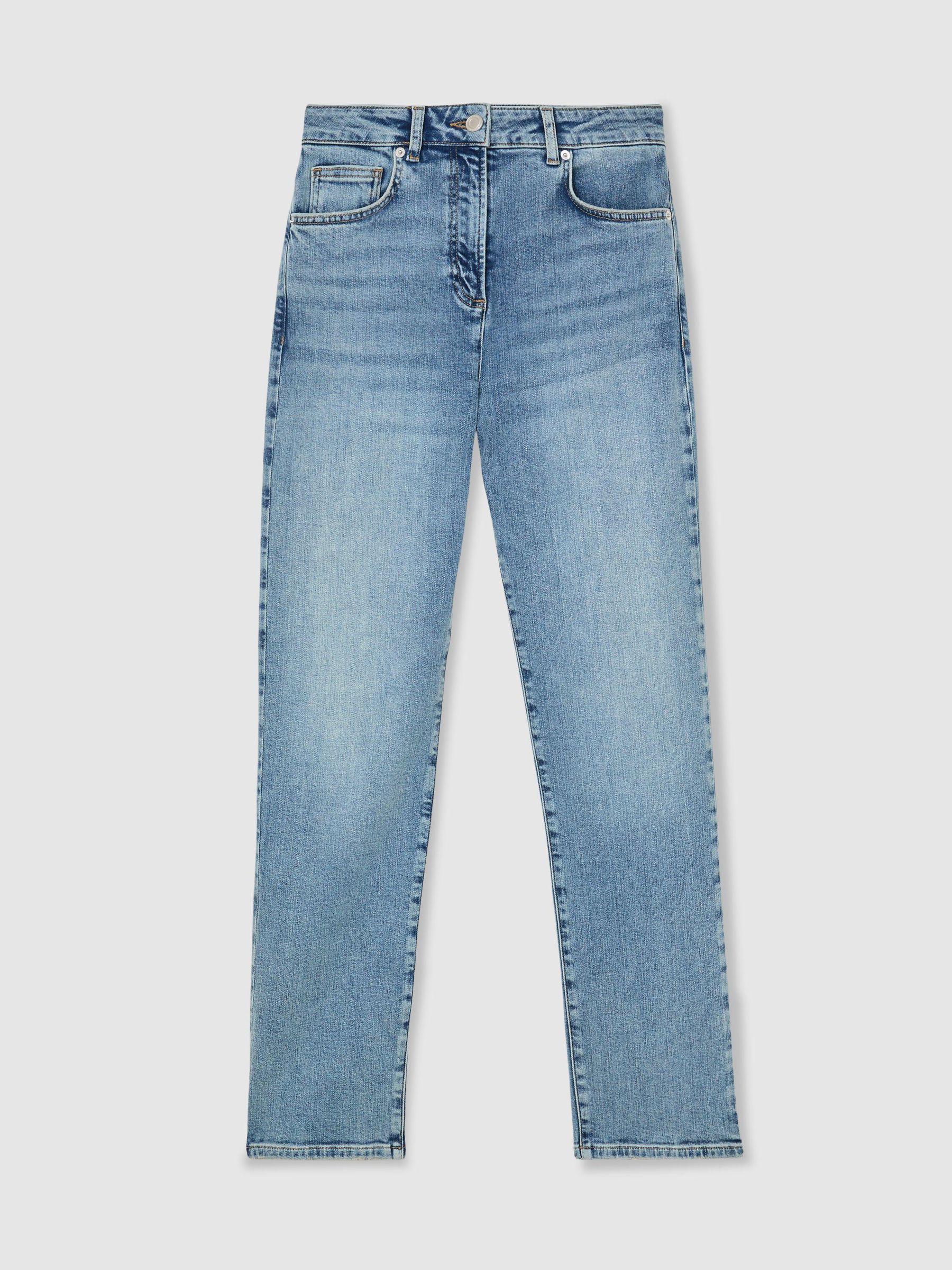 Petite Slim-Leg Mid-Rise Jeans in Light Blue - Image 2 of 6