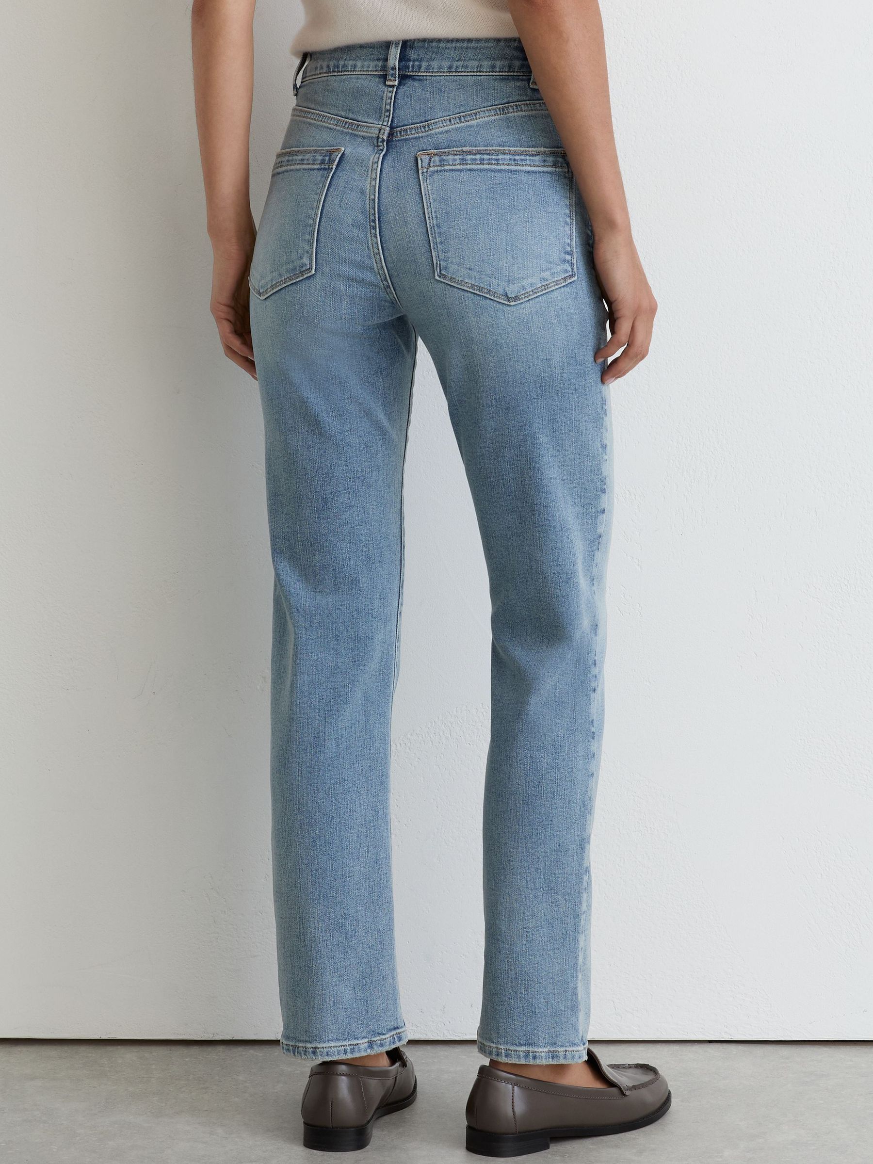 Petite Slim-Leg Mid-Rise Jeans in Light Blue - Image 5 of 6