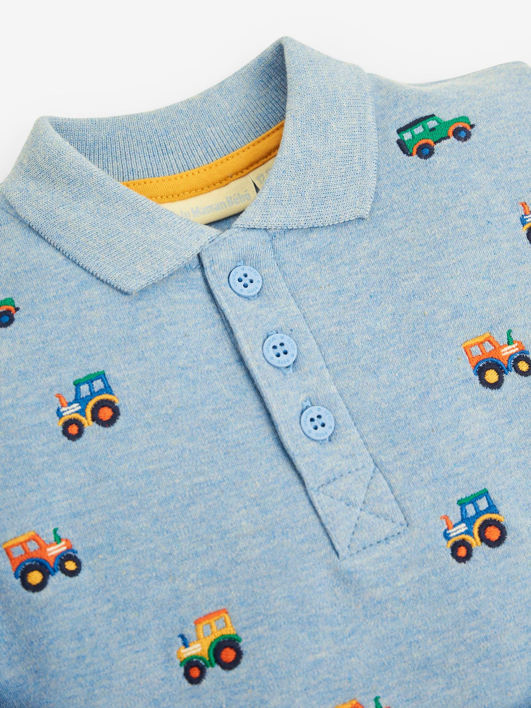 Blue Tractor Embroidered Polo Shirt - Image 5 of 5