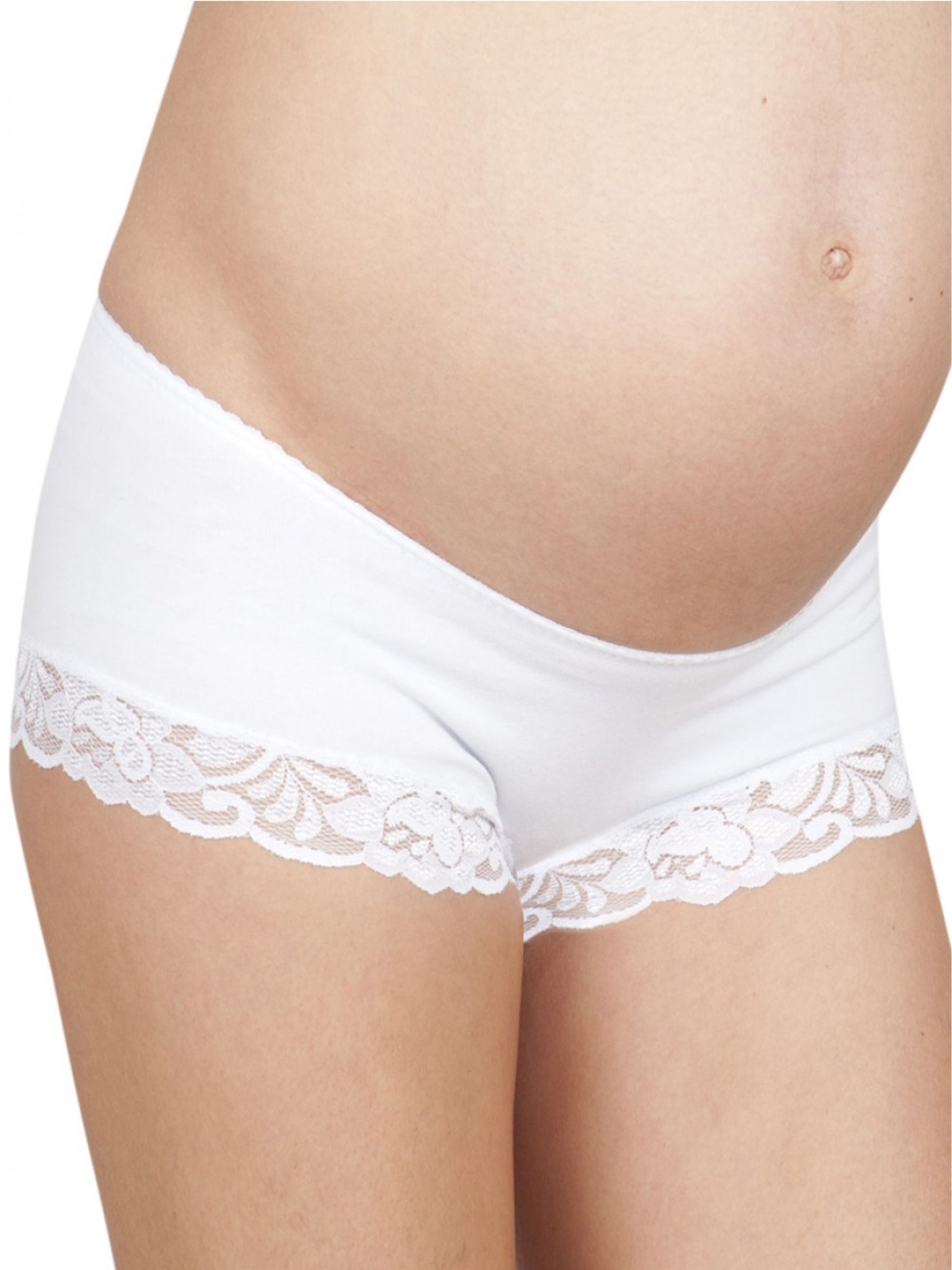 White Lace Trim Maternity Shorts 3 Pack - Image 1 of 2