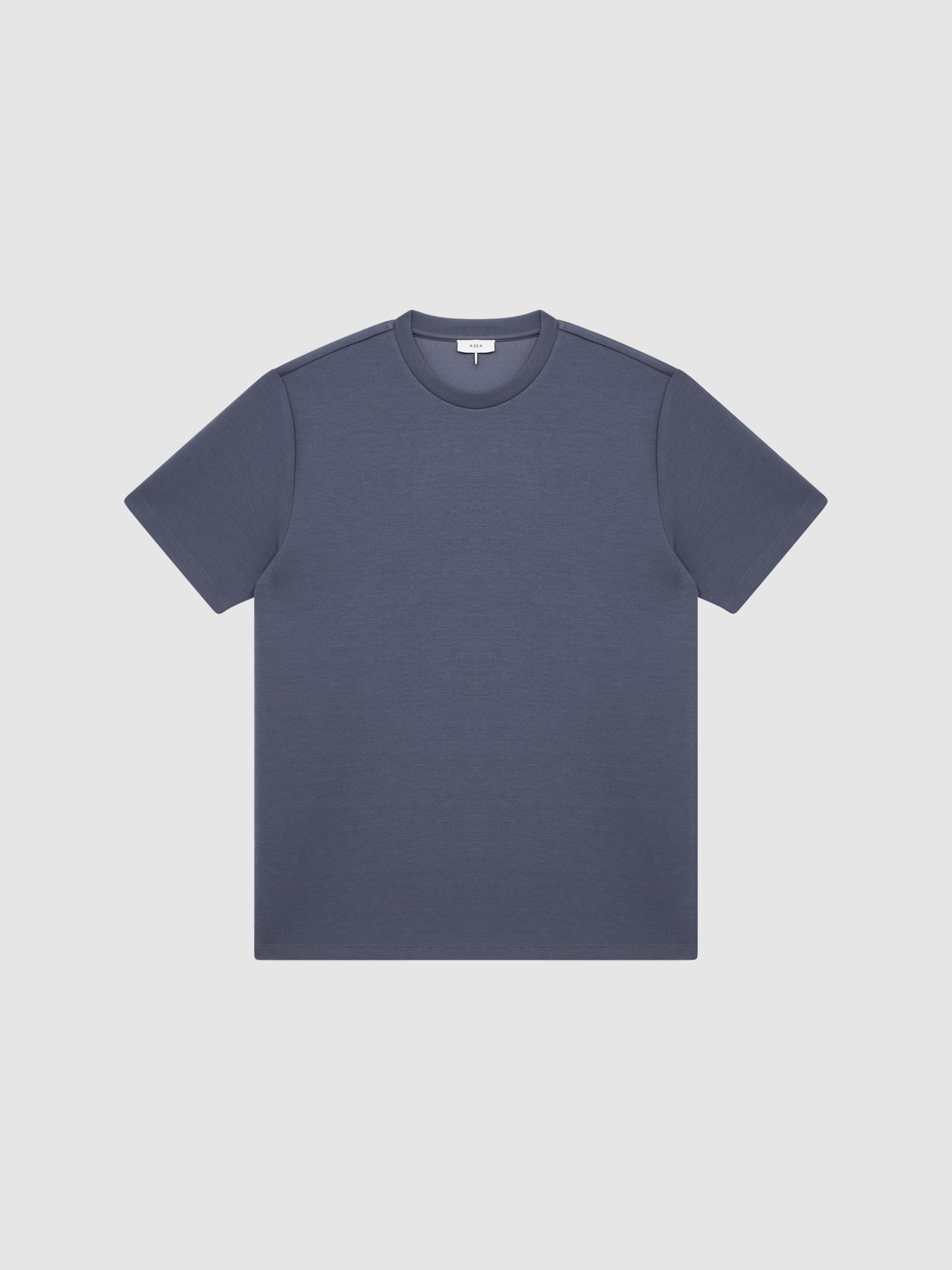 Interlock Jersey Crew Neck T-Shirt in Airforce Blue - Image 2 of 6