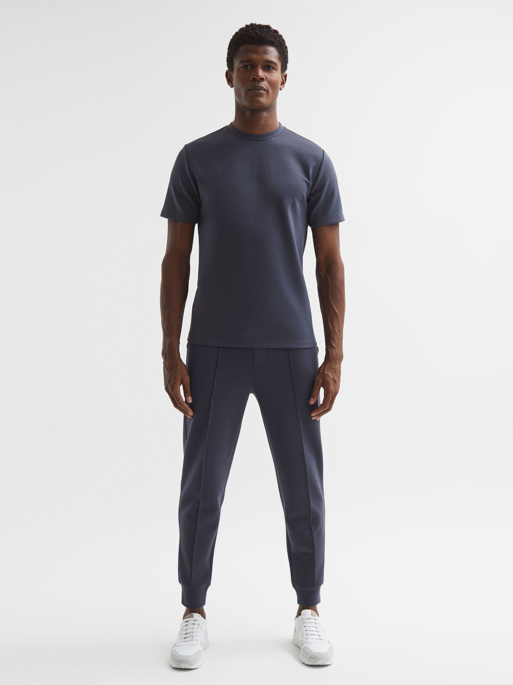 Interlock Jersey Crew Neck T-Shirt in Airforce Blue - Image 3 of 6