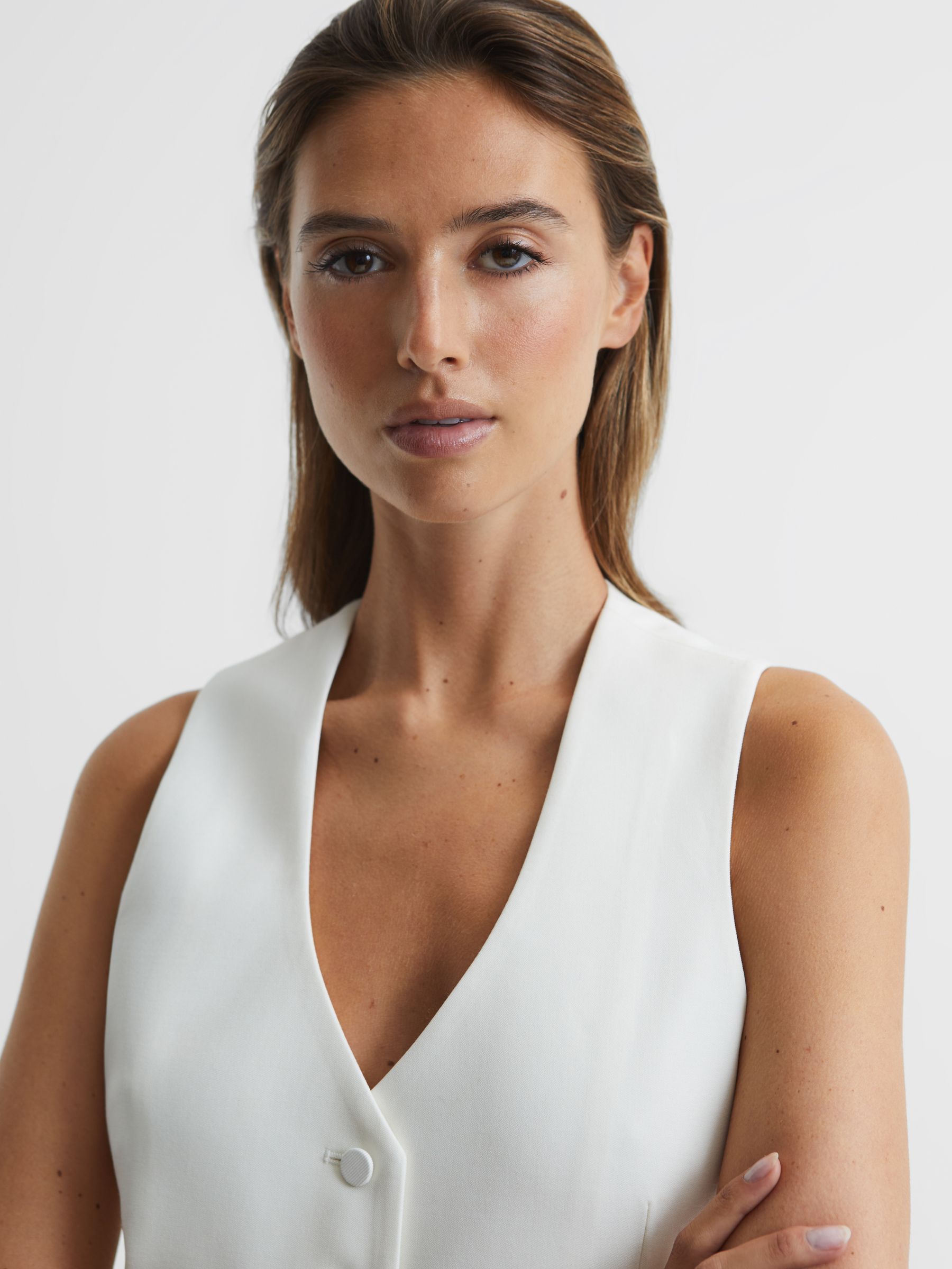 Tuxedo Waistcoat in White - Image 7 of 7