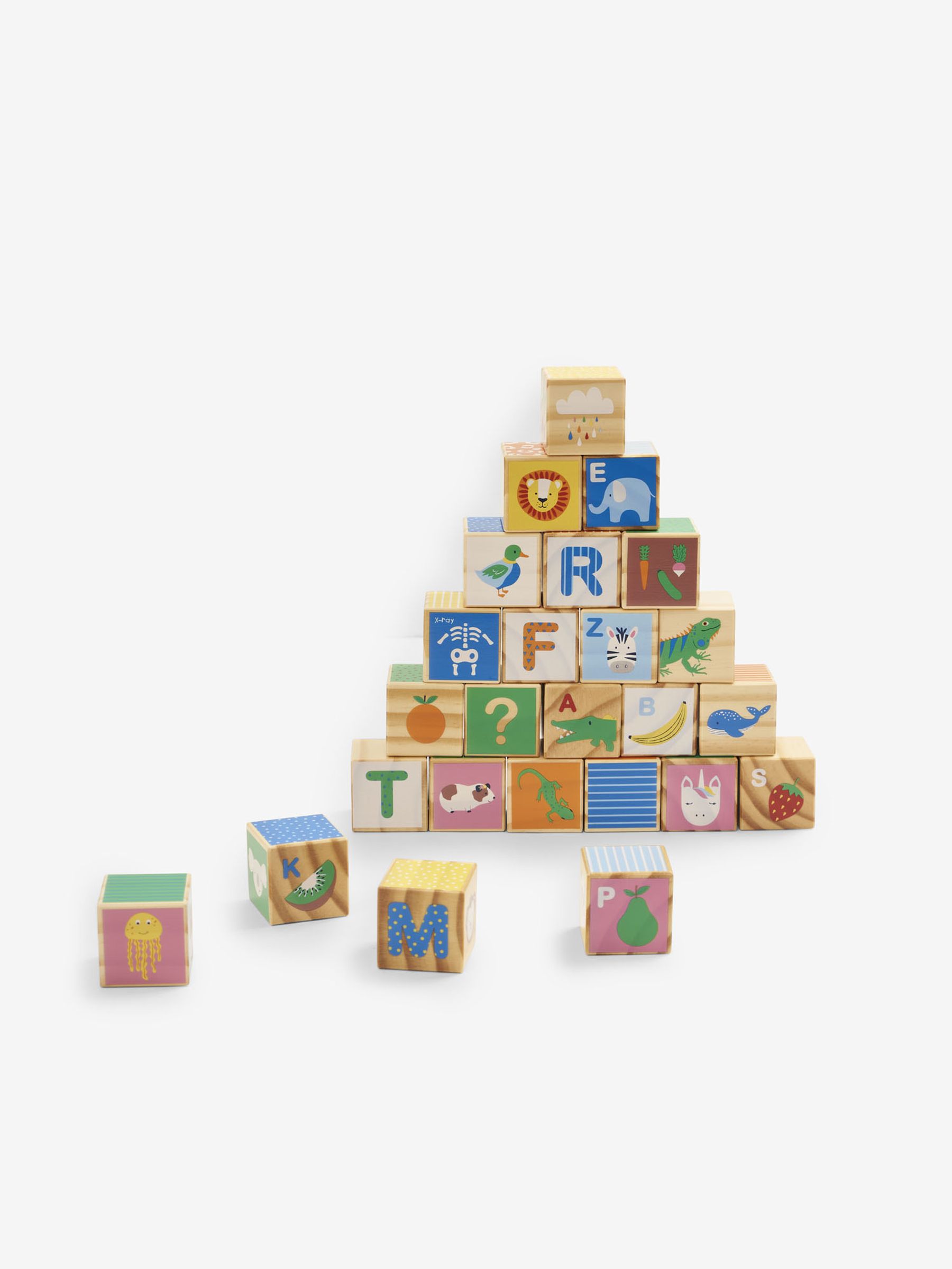 Wooden Alphabet Blocks in Multi - Image 1 of 8