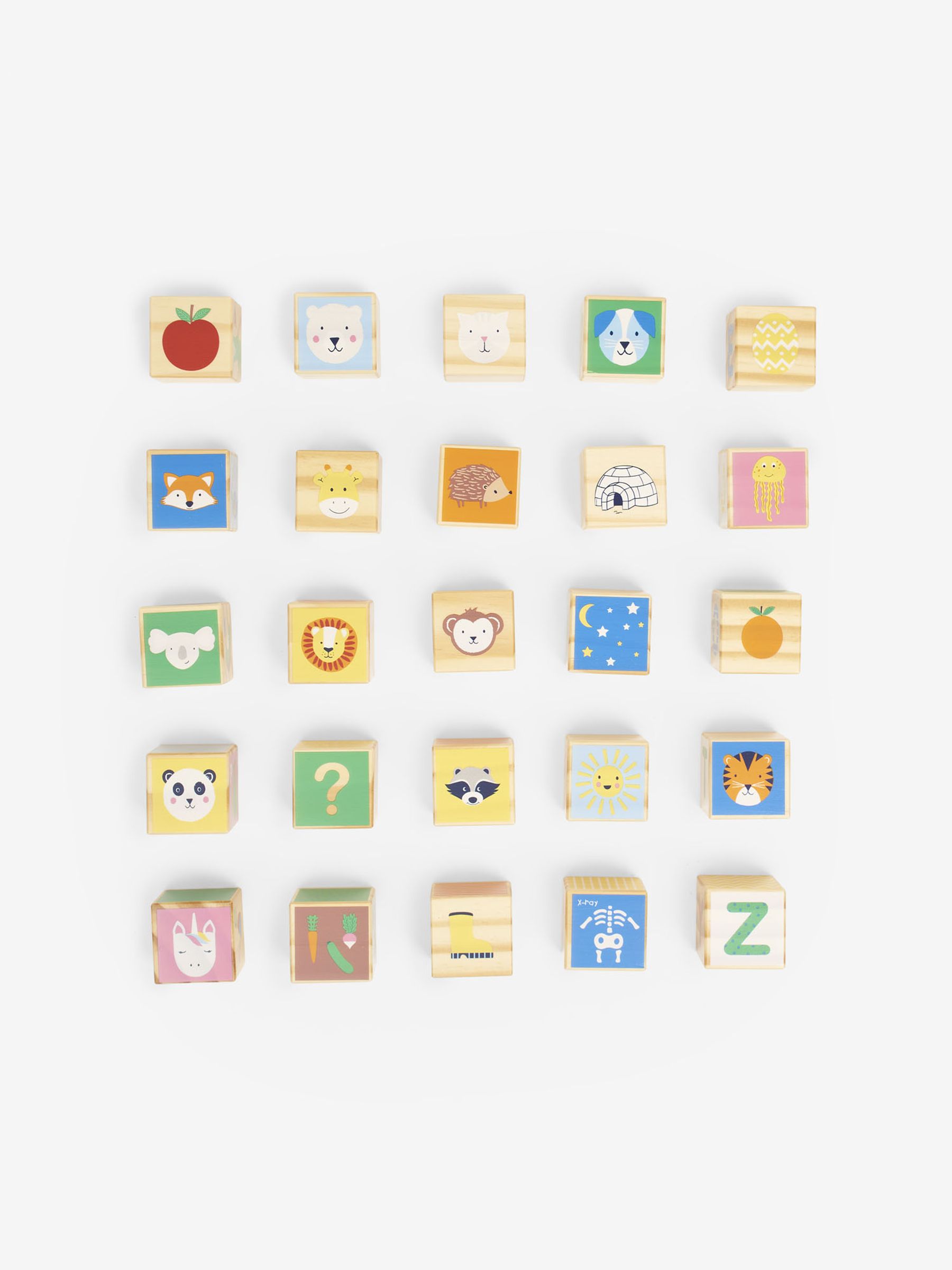 Wooden Alphabet Blocks in Multi - Image 4 of 8