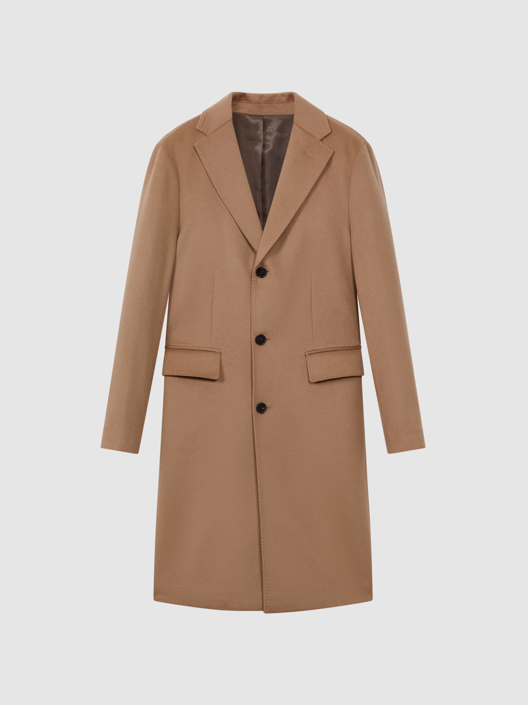 Atelier Cashmere Single Breasted Coat in Camel - Image 2 of 7