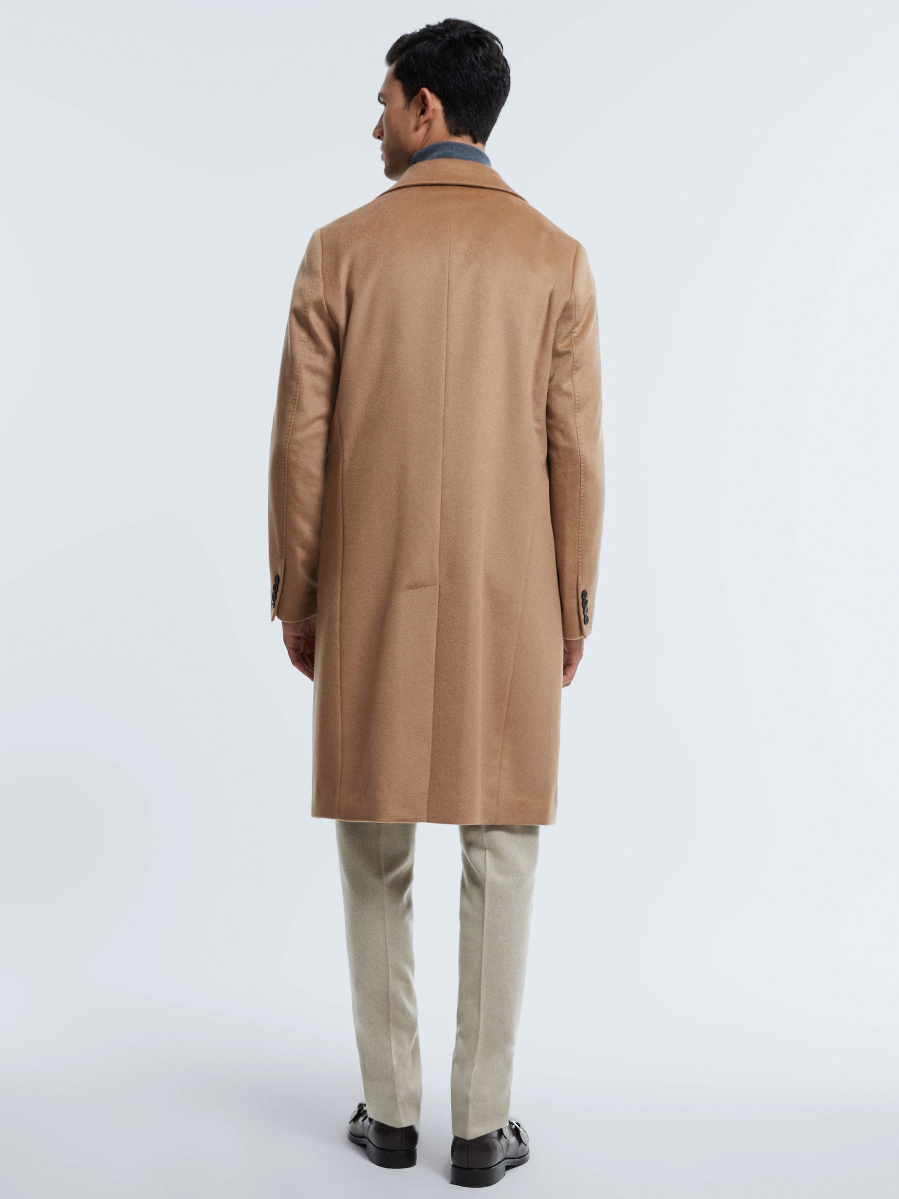 Atelier Cashmere Single Breasted Coat in Camel - Image 5 of 7