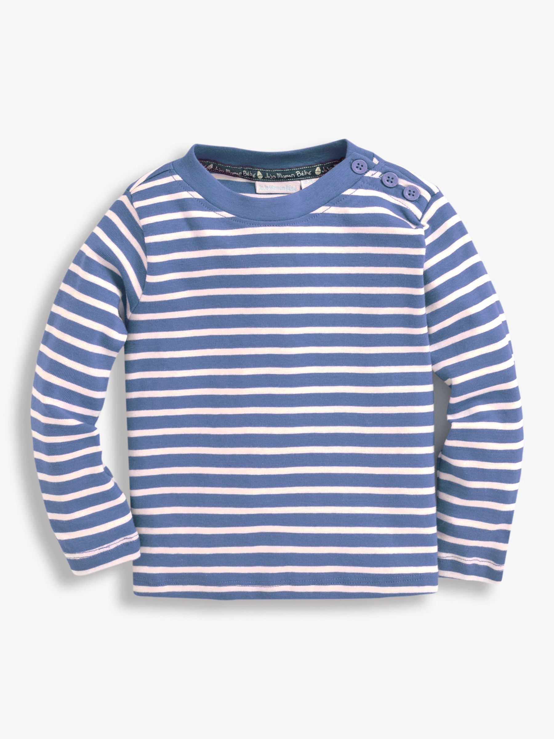 Denim Blue Breton Long Sleeved Top - Image 1 of 7