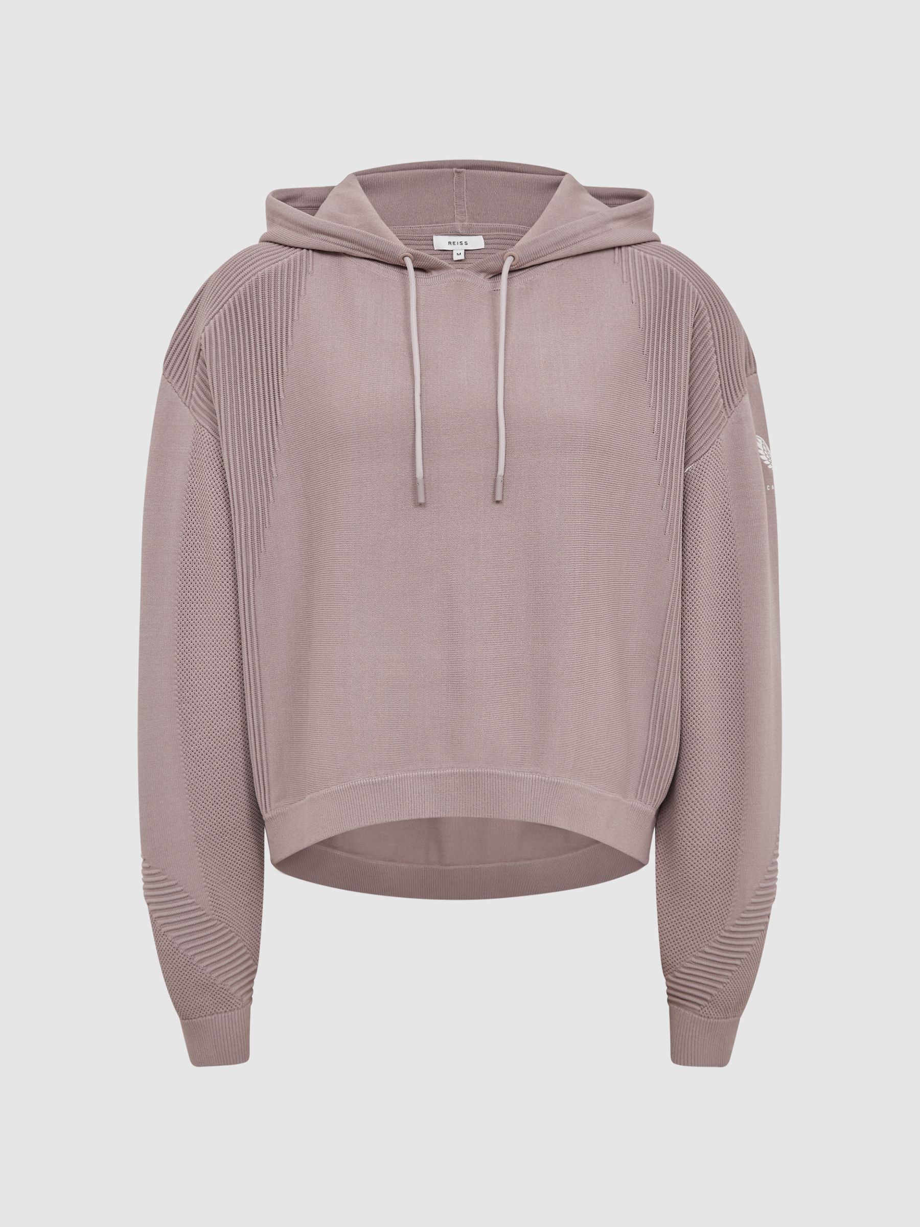 Ribbed Hoodie in Mauve - Image 2 of 8