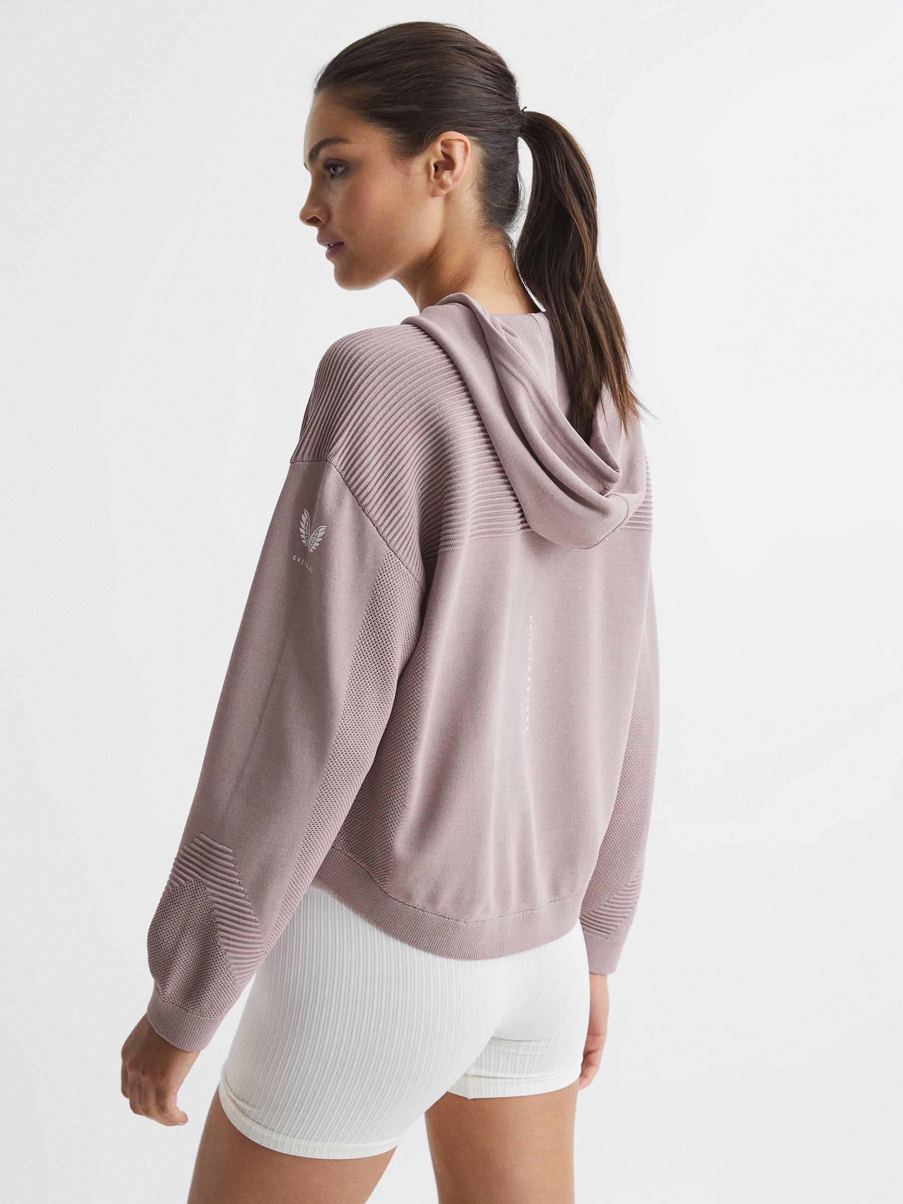 Ribbed Hoodie in Mauve - Image 5 of 8