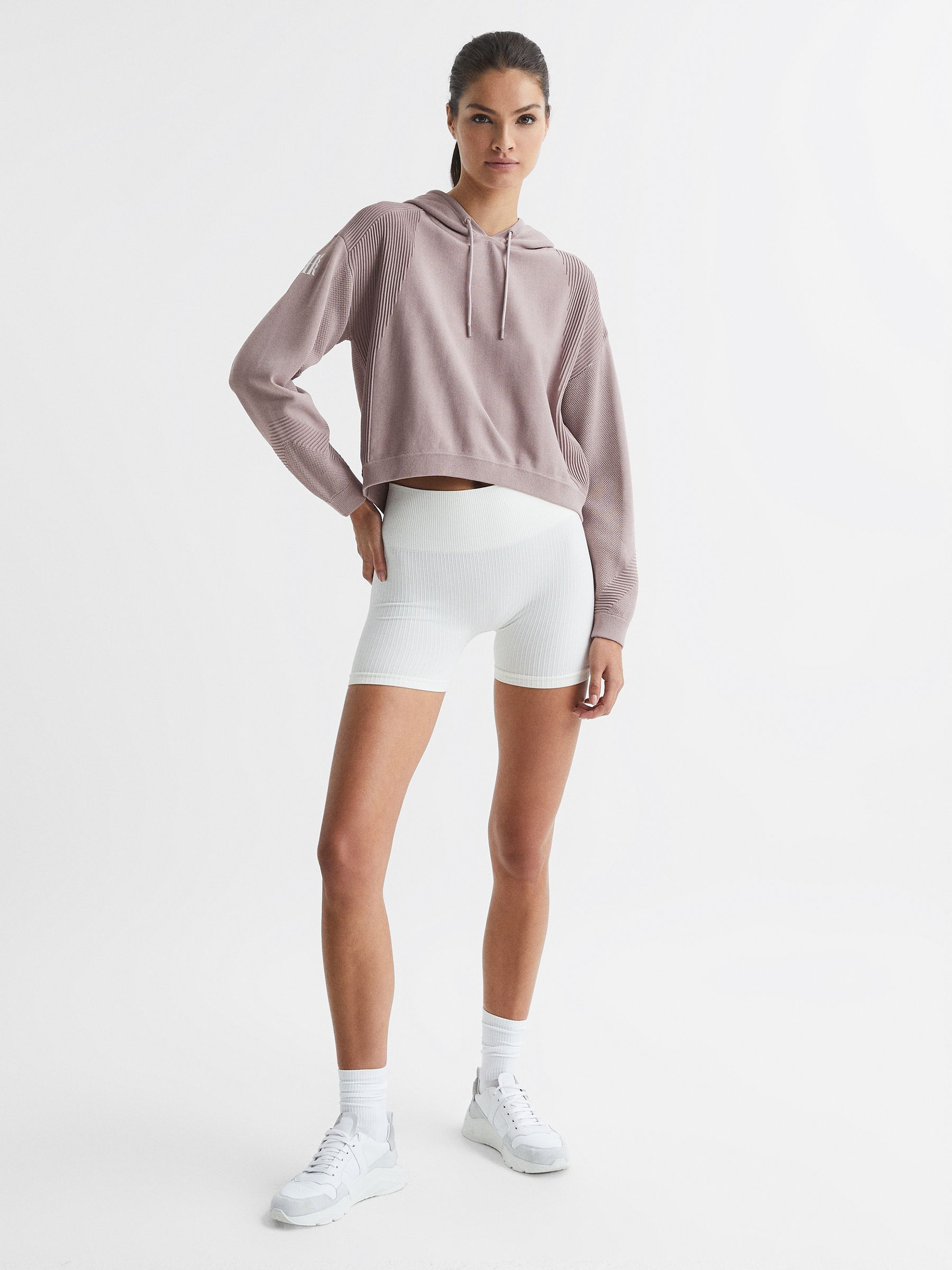 Ribbed Hoodie in Mauve - Image 6 of 8