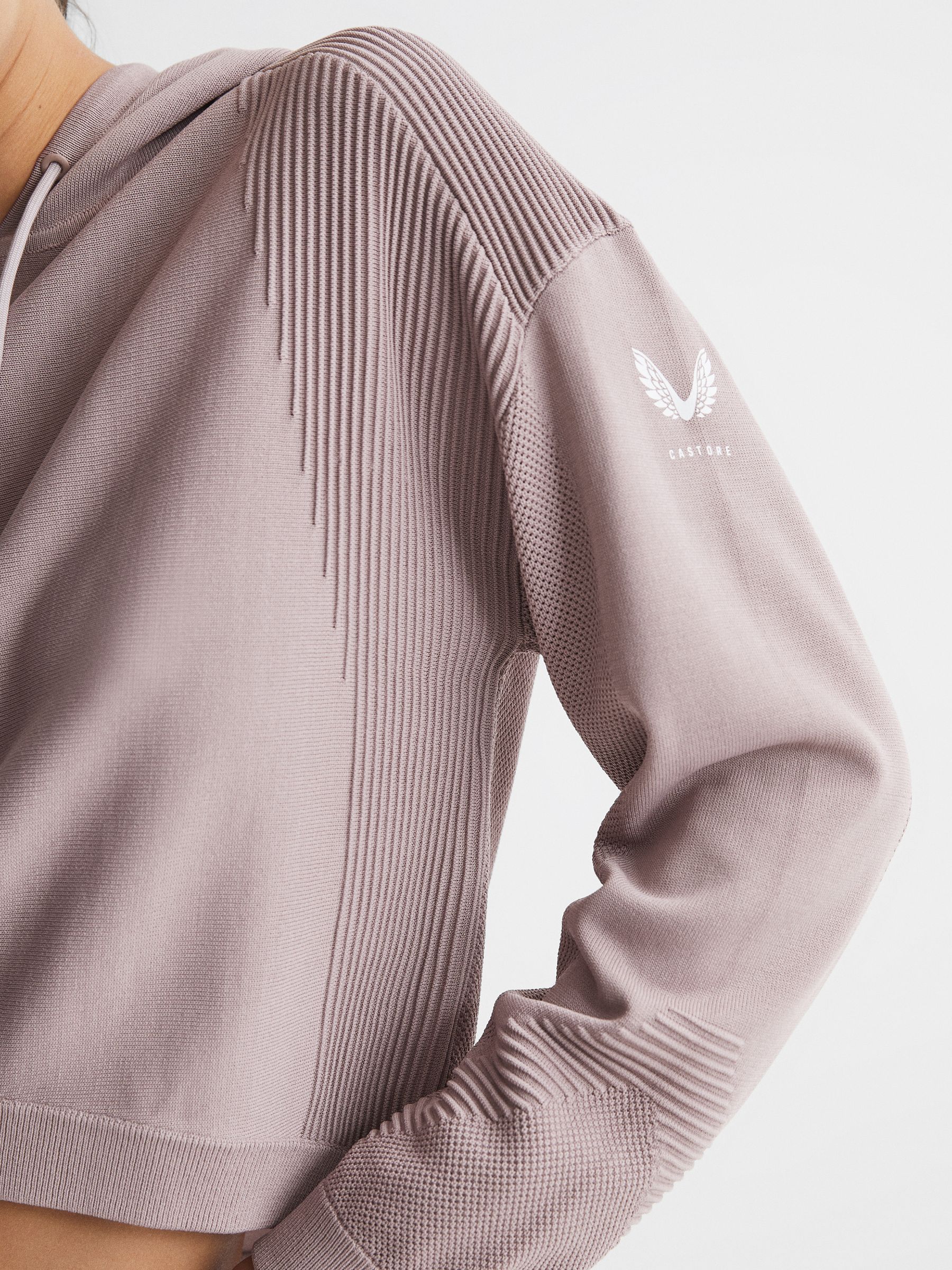 Ribbed Hoodie in Mauve - Image 7 of 8