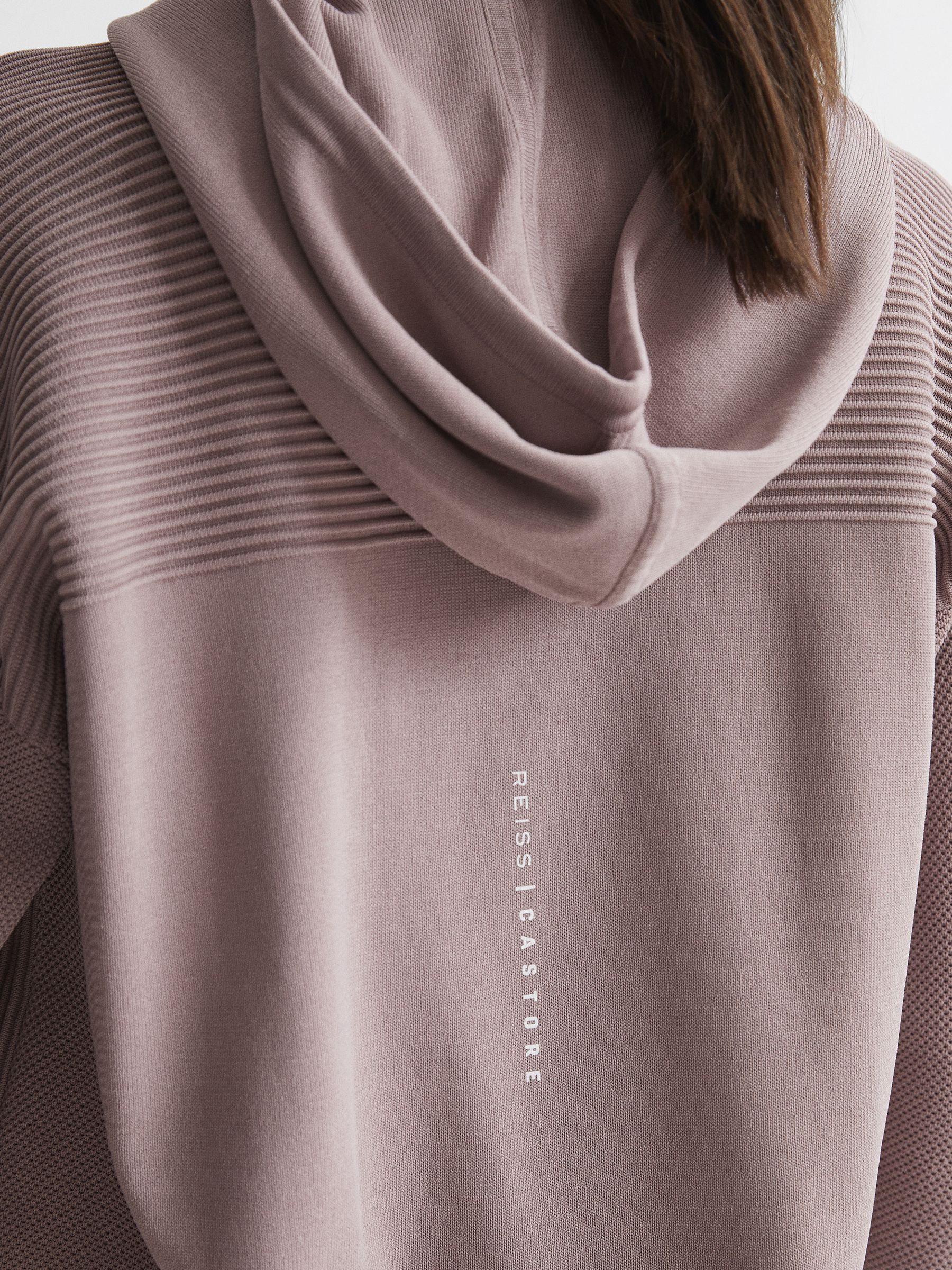Ribbed Hoodie in Mauve - Image 8 of 8