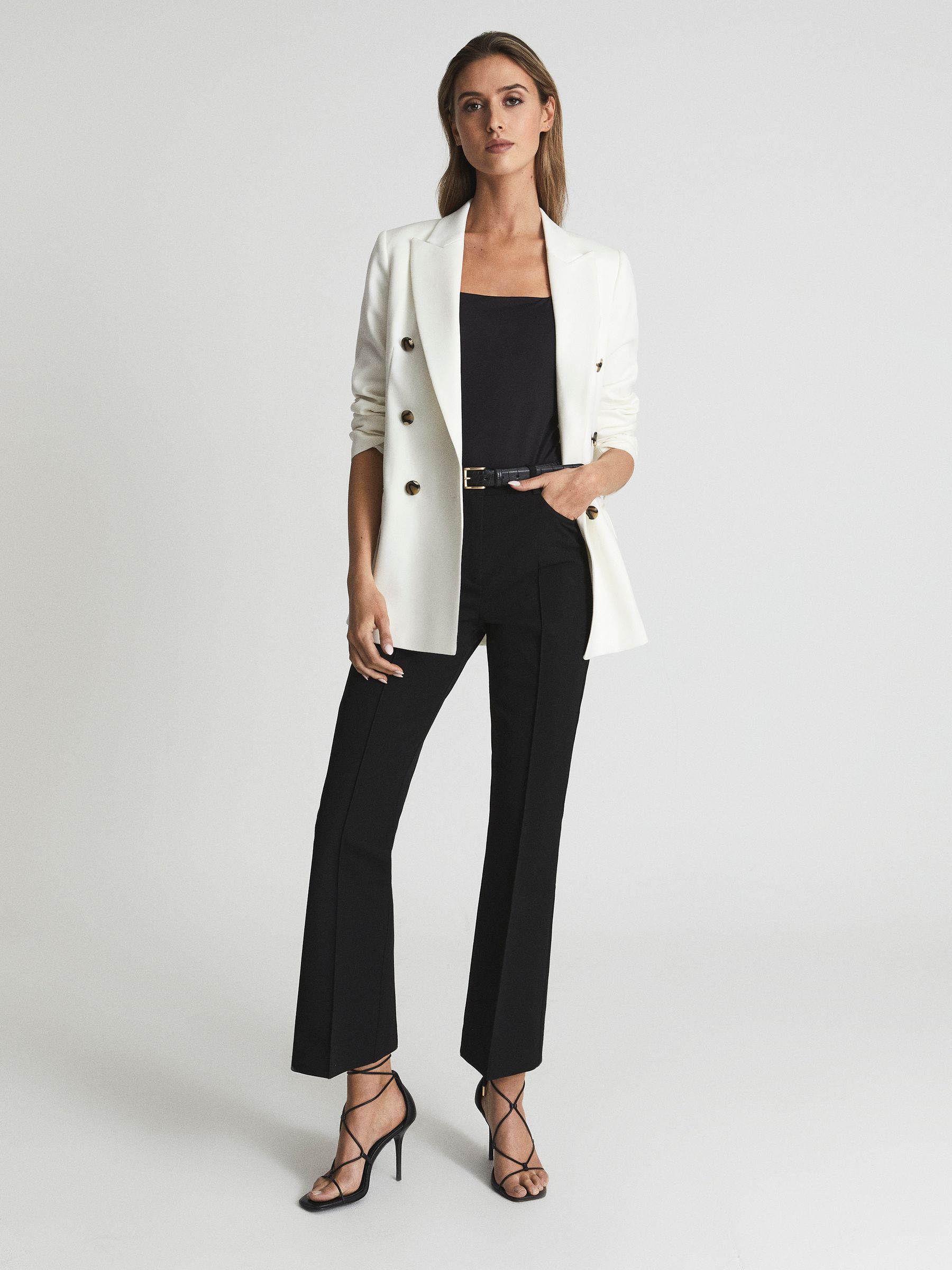 Kick Flare Trousers in Black - Image 1 of 6