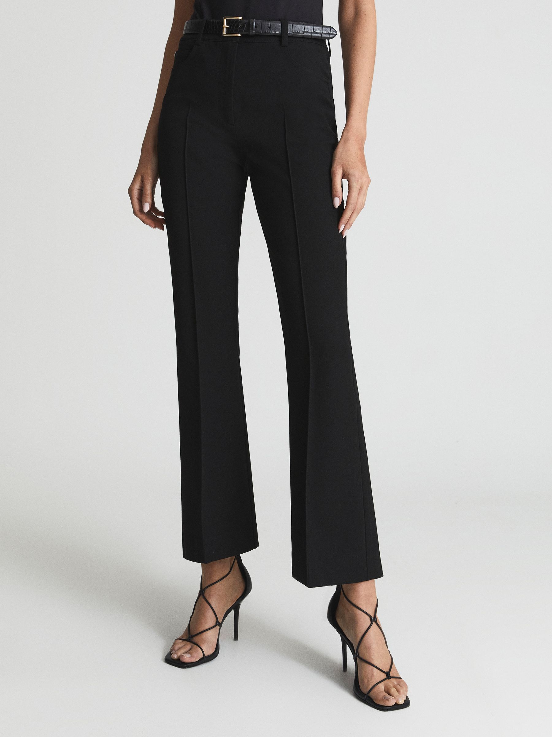 Kick Flare Trousers in Black - Image 3 of 6