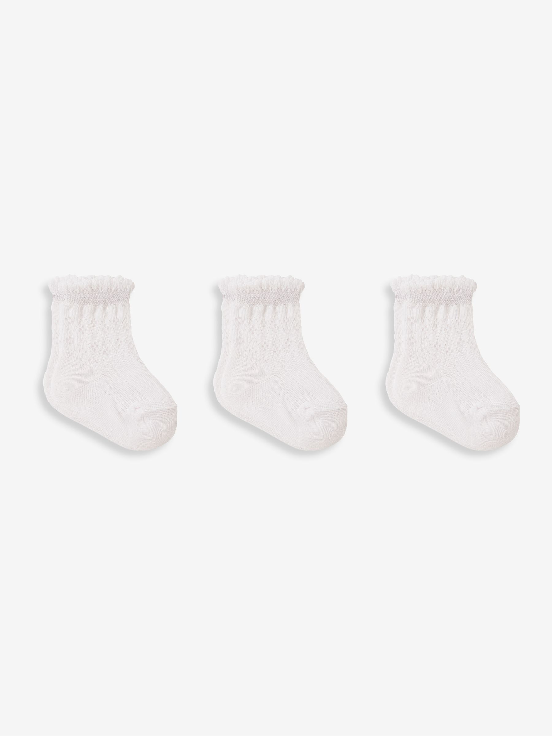 White 3-Pack Pretty Pointelle Socks - Image 1 of 2