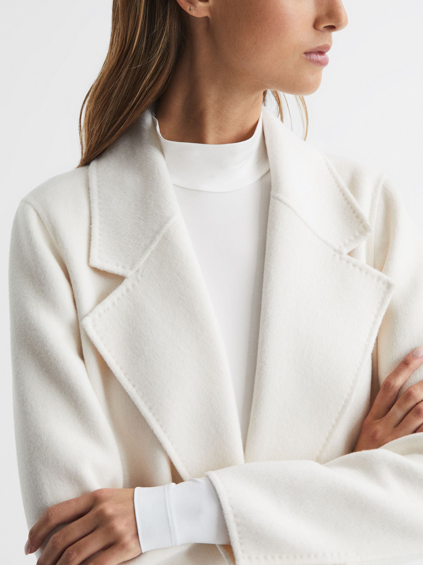 Turtle Neck Jersey Body in White - Image 4 of 7