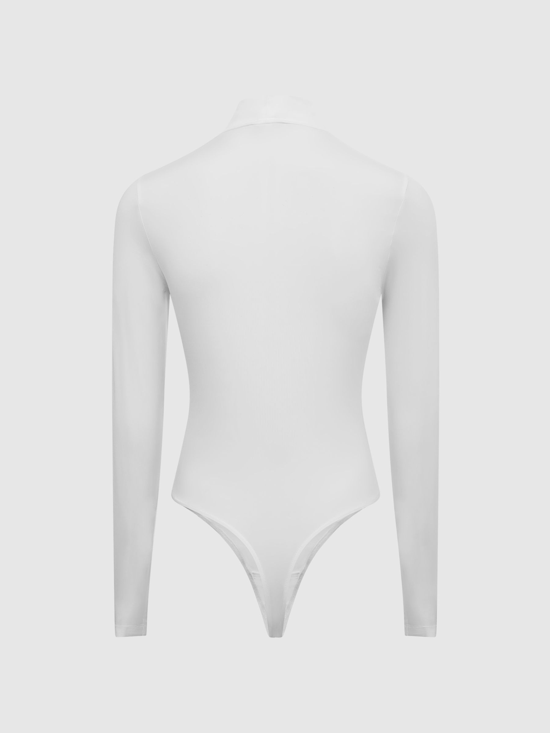 Turtle Neck Jersey Body in White - Image 7 of 7