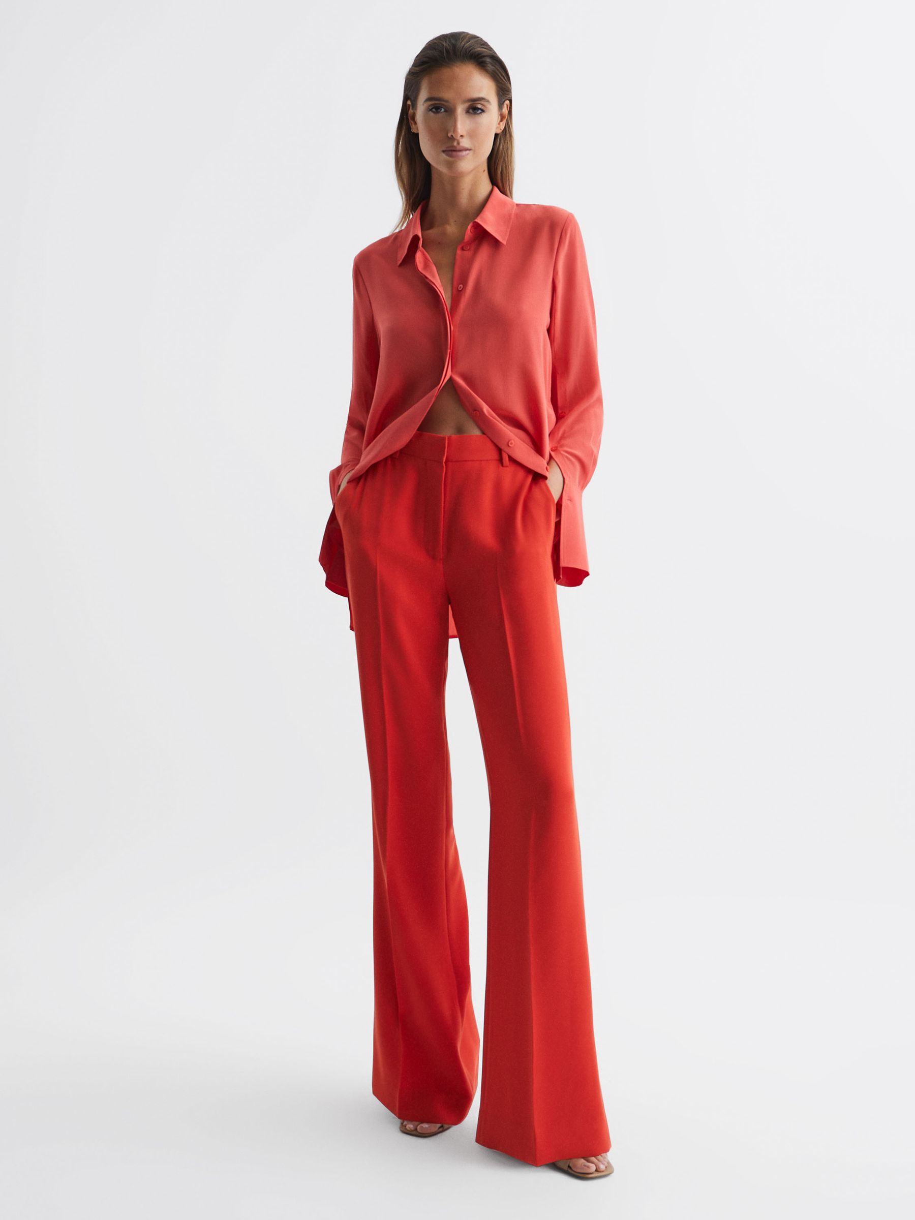 Wide Leg Trousers in Coral - Image 3 of 6