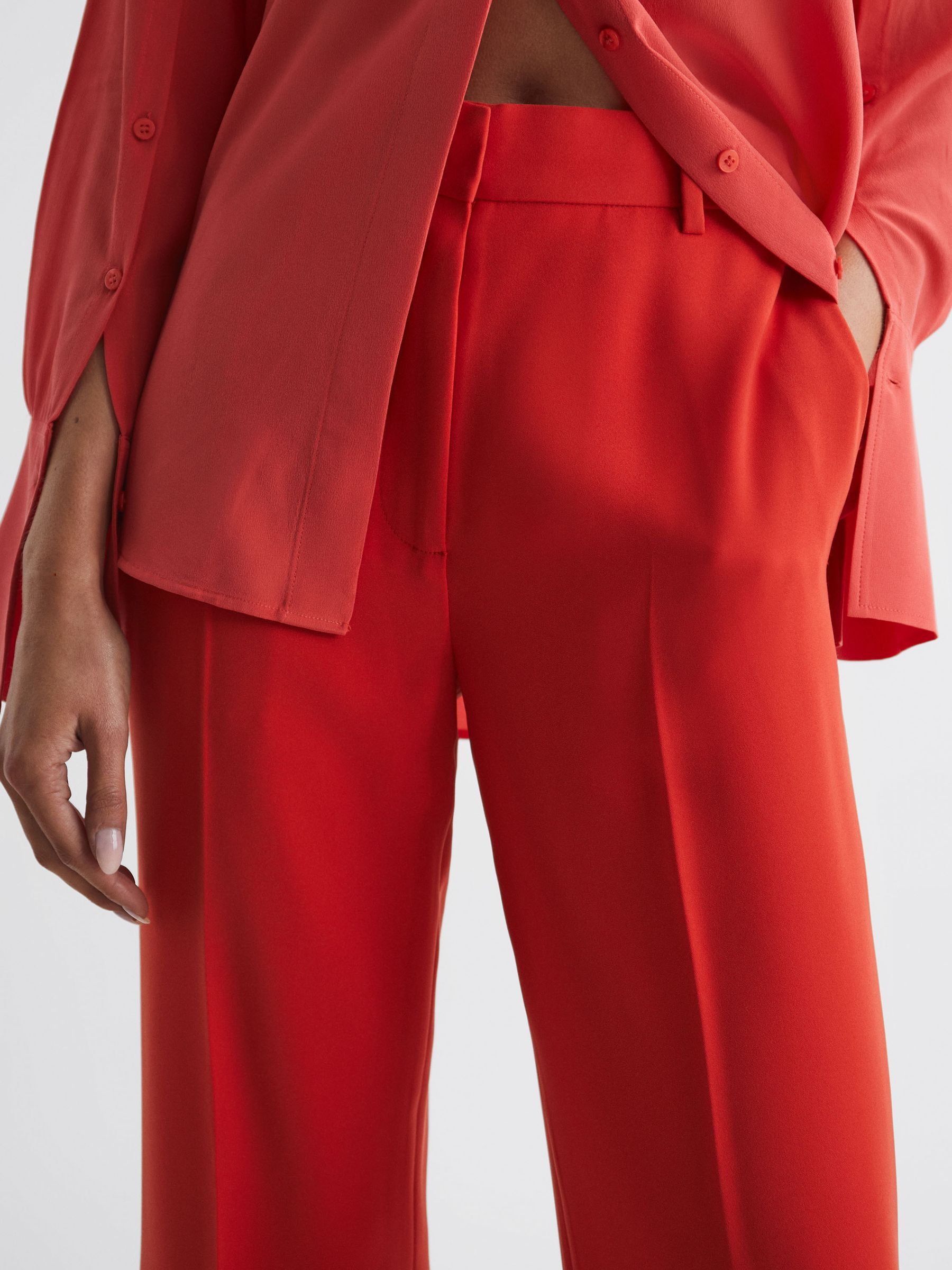 Wide Leg Trousers in Coral - Image 4 of 6