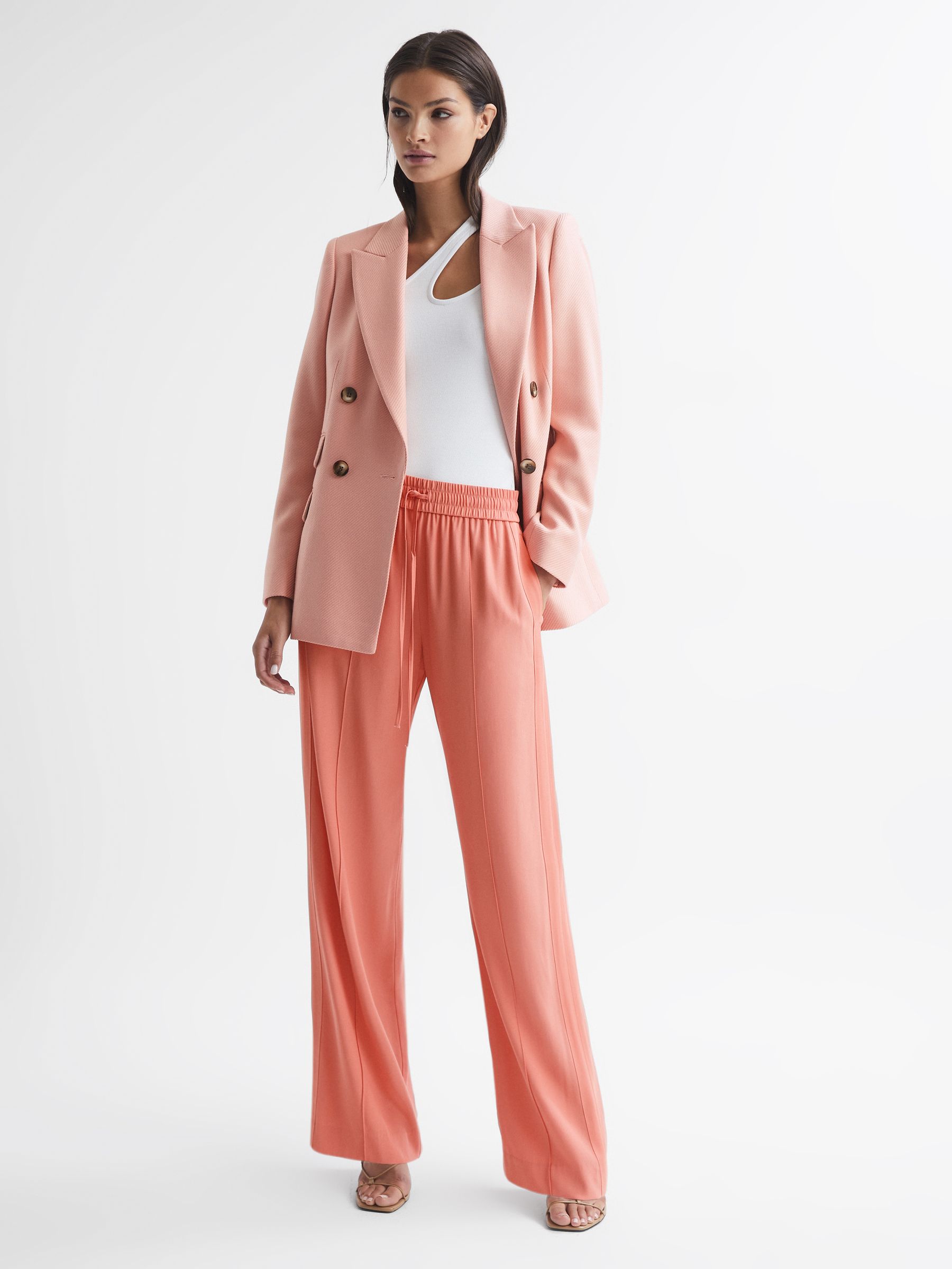 Wide Leg Trousers in Pink - Image 1 of 7