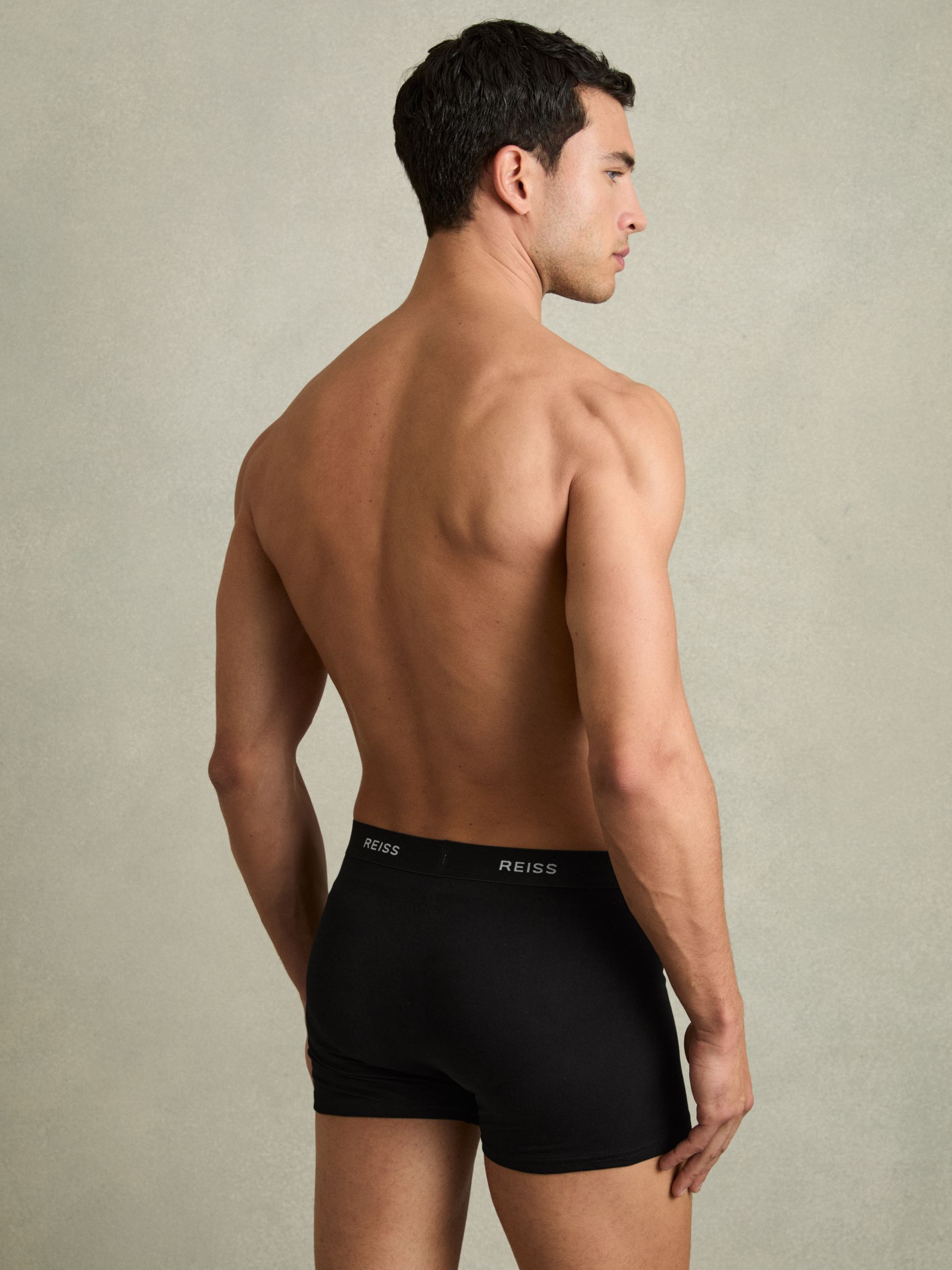 Three Pack of Cotton Blend Boxers in Black - image 3