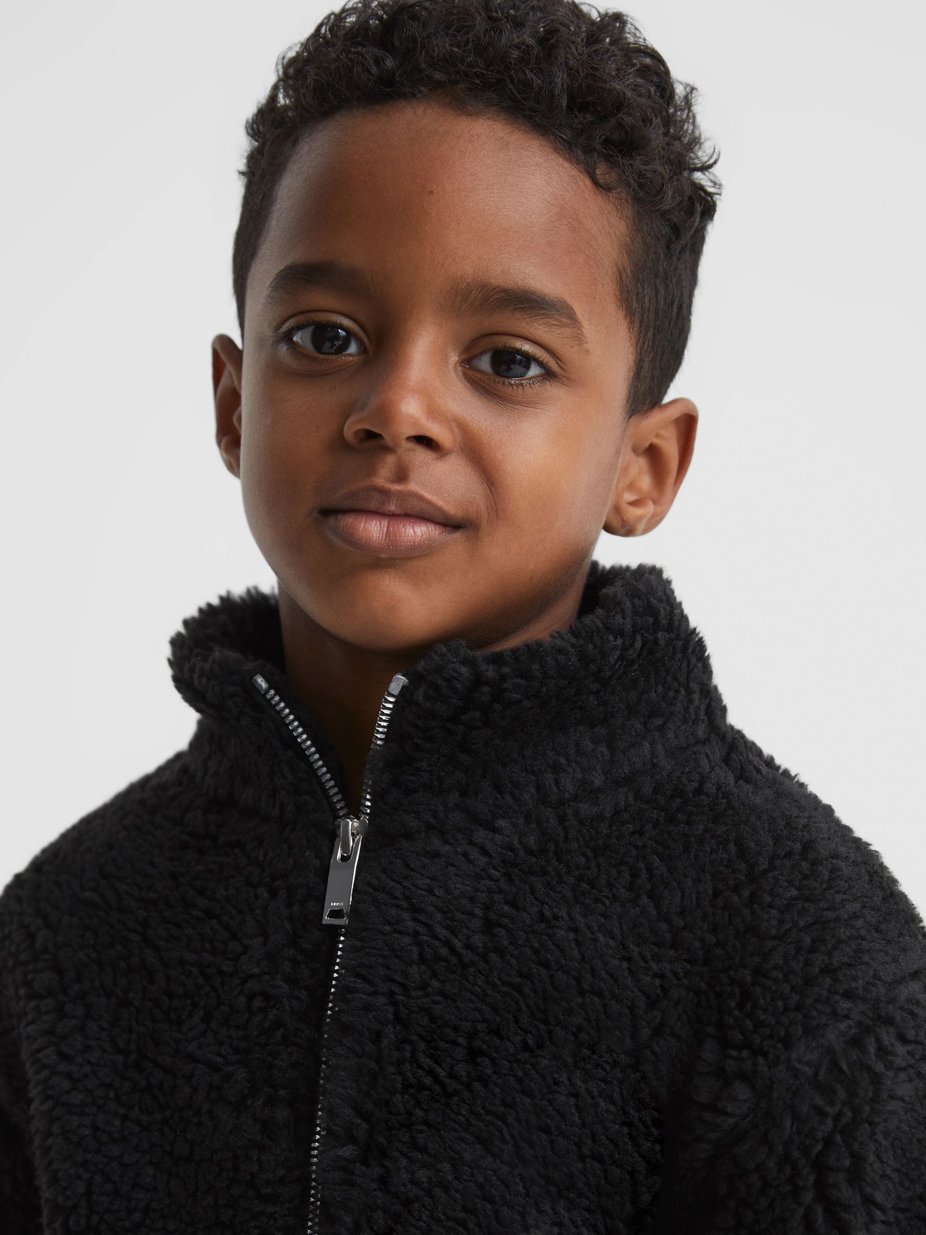 Junior Zip-Through Fleece Jumper in Black - Image 4 of 6