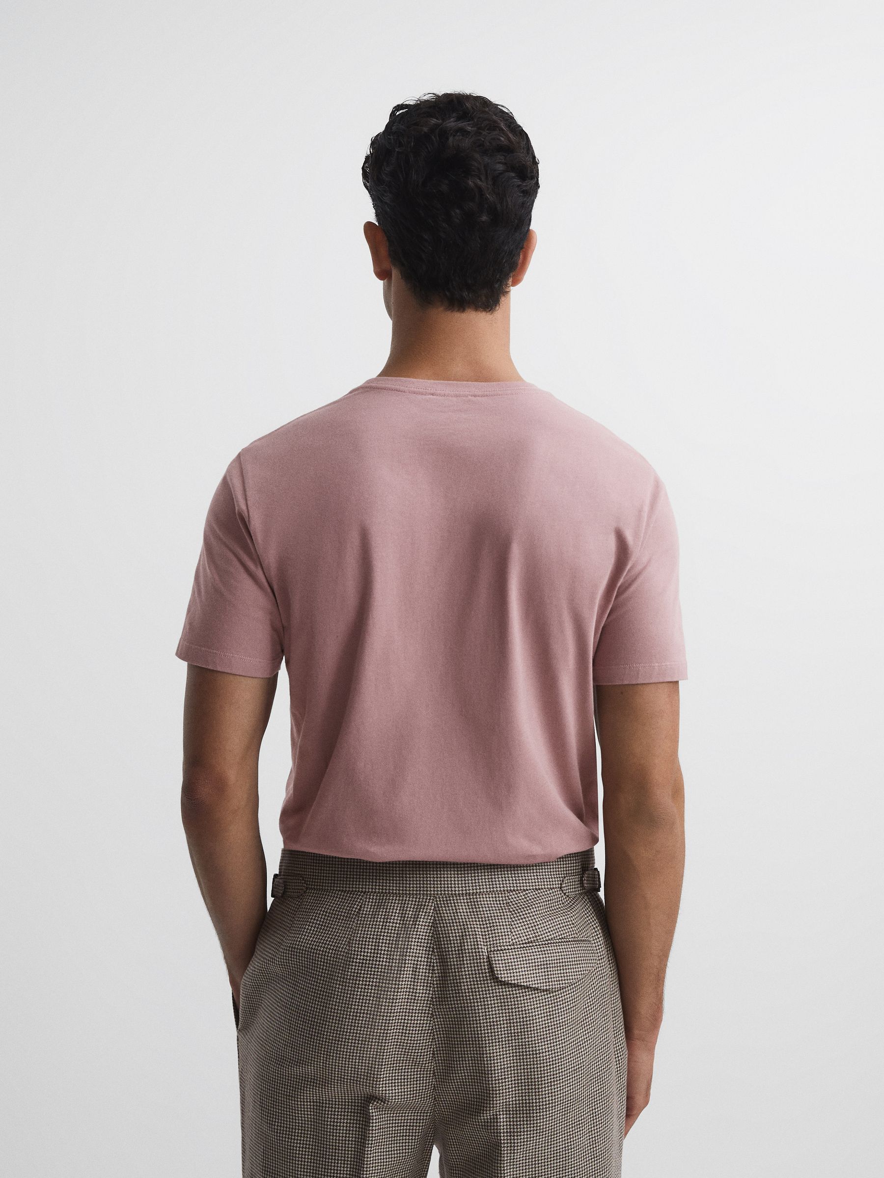 Crew Neck T-shirt in Dusty Rose - Image 5 of 6
