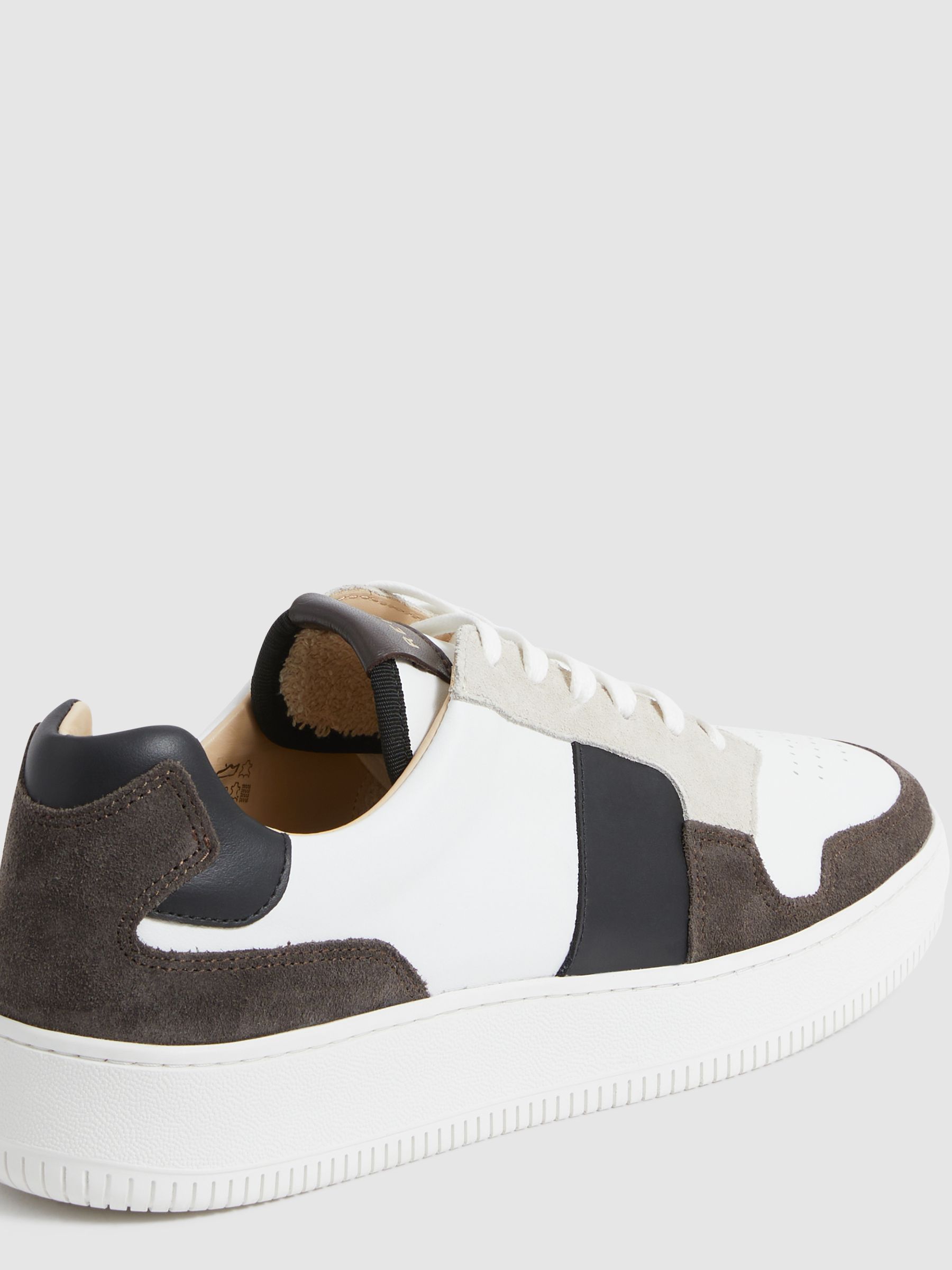 Low Top Leather Trainers in Mocha - Image 5 of 7