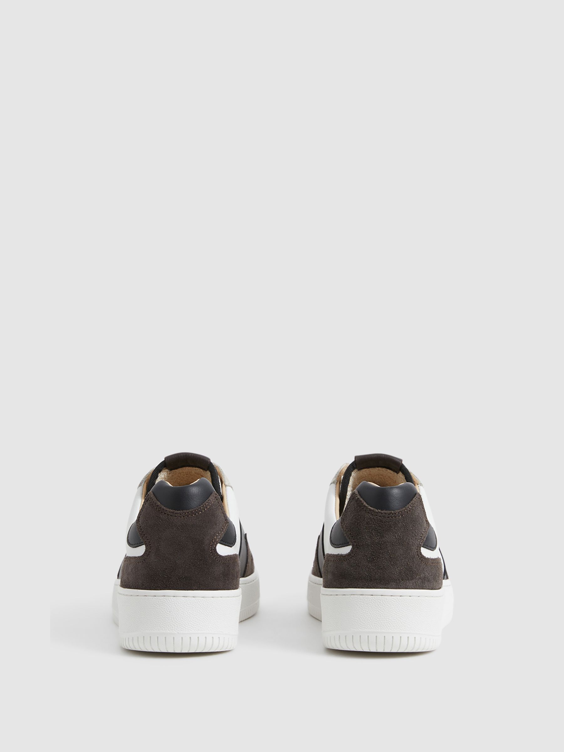 Low Top Leather Trainers in Mocha - Image 7 of 7