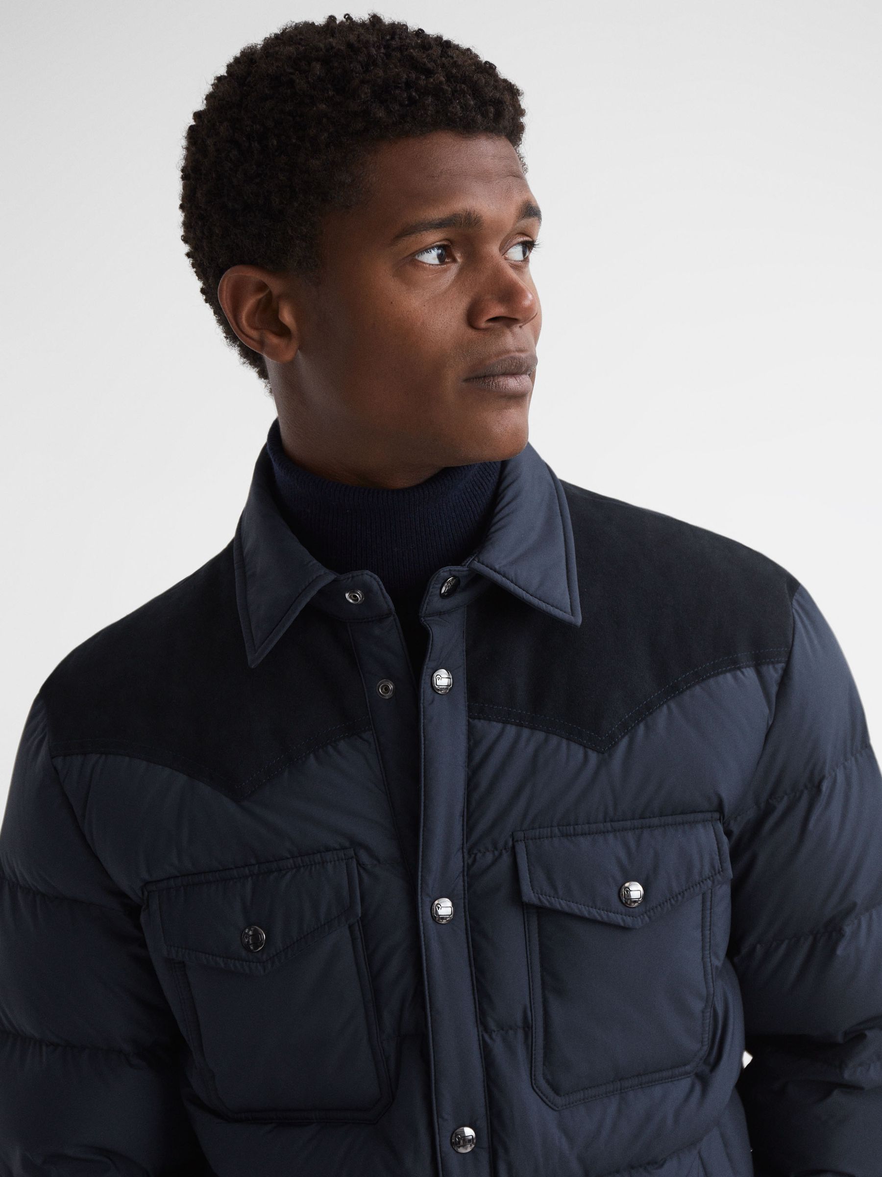 Woolrich Padded Jacket in Melton Blue - Image 4 of 7