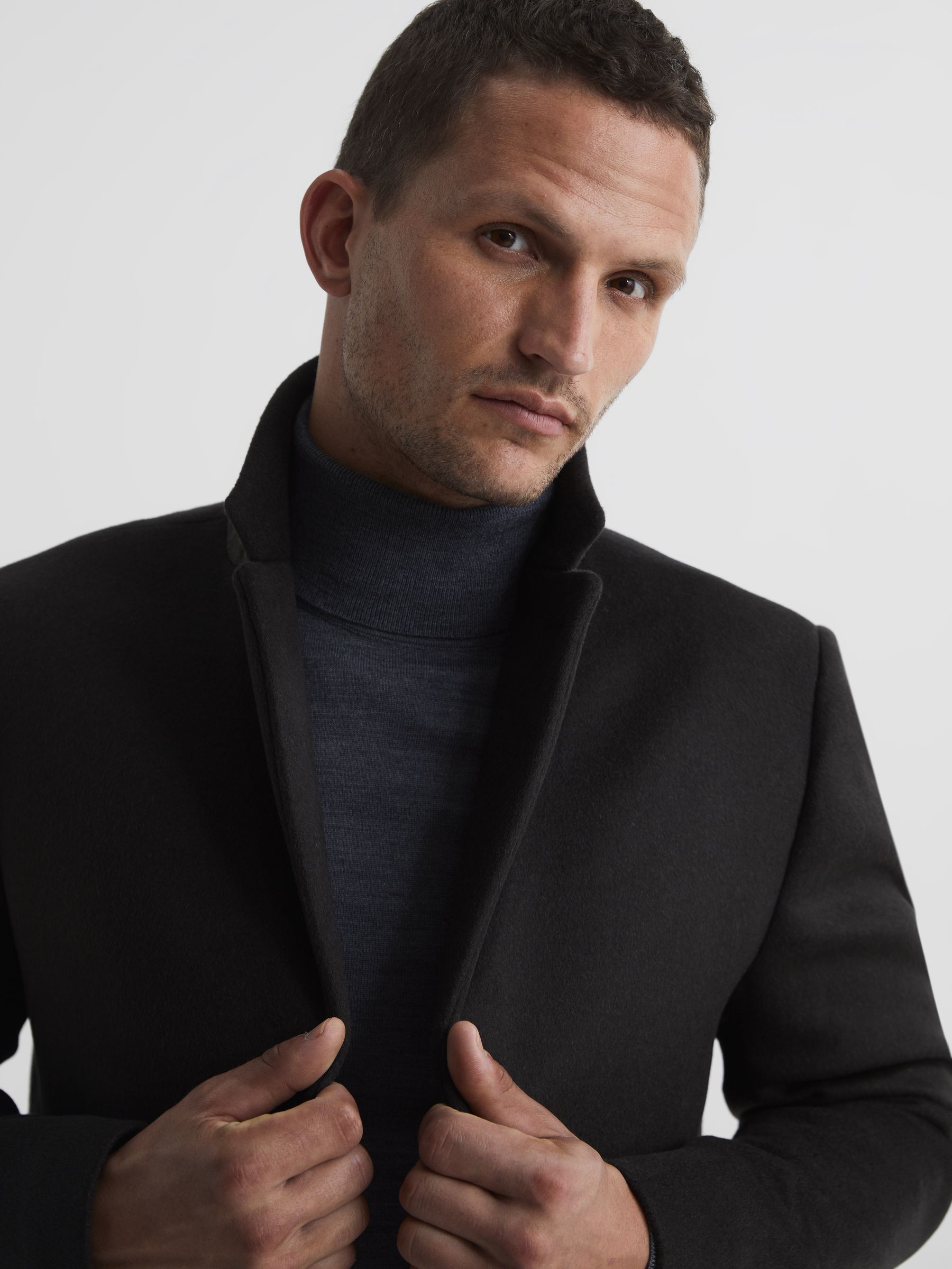 Single Breasted Overcoat in Khaki - Image 6 of 6