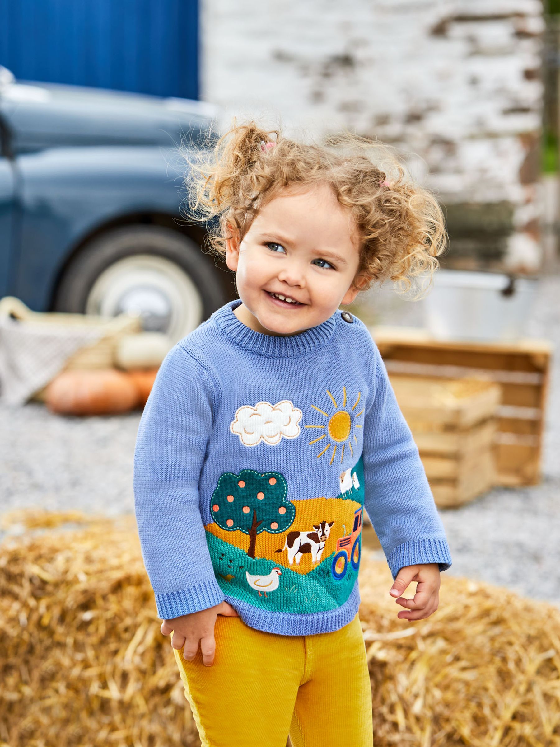 Blue Tractor Appliqué Scene Jumper - Image 2 of 5
