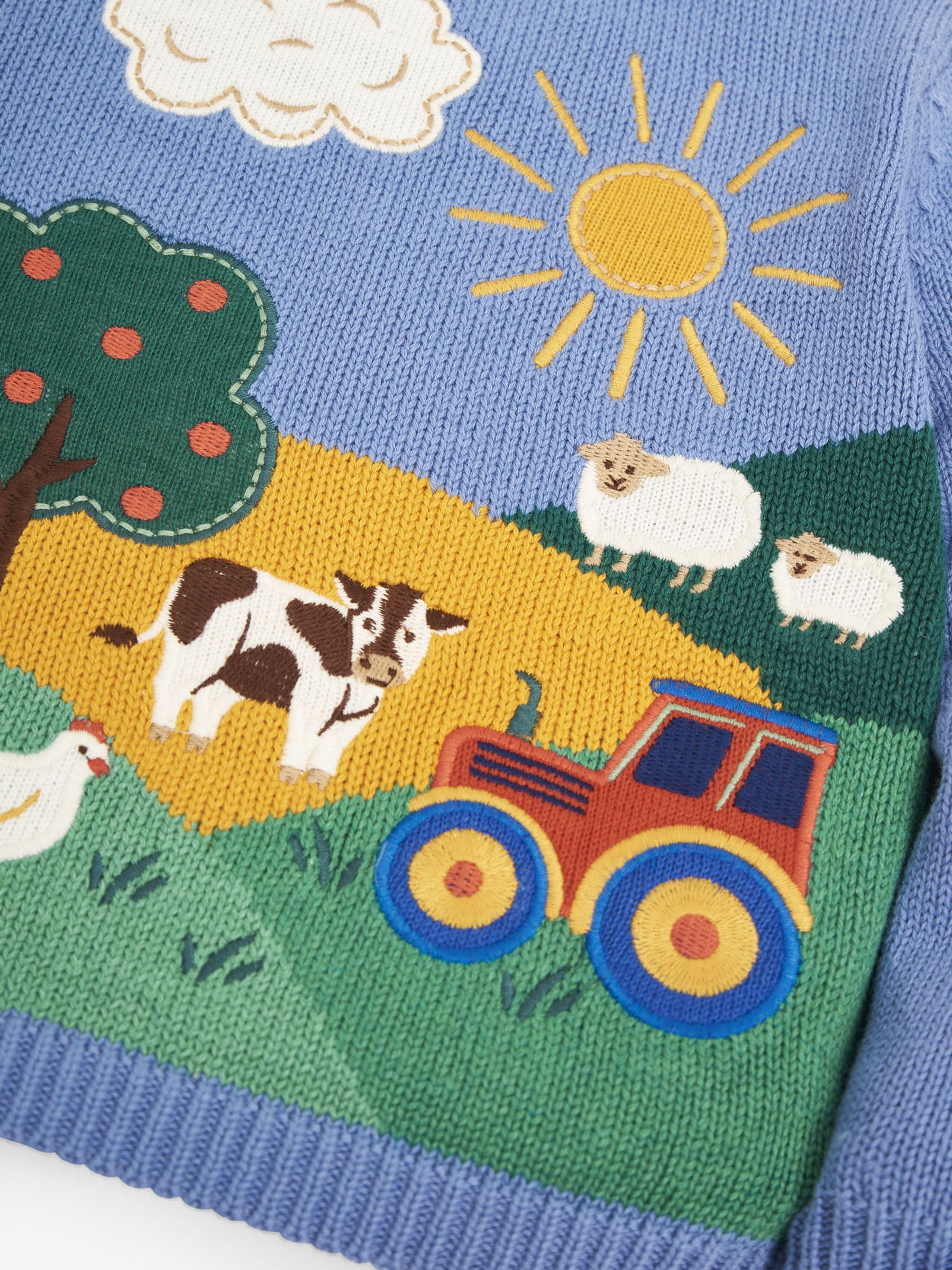 Blue Tractor Appliqué Scene Jumper - Image 5 of 5