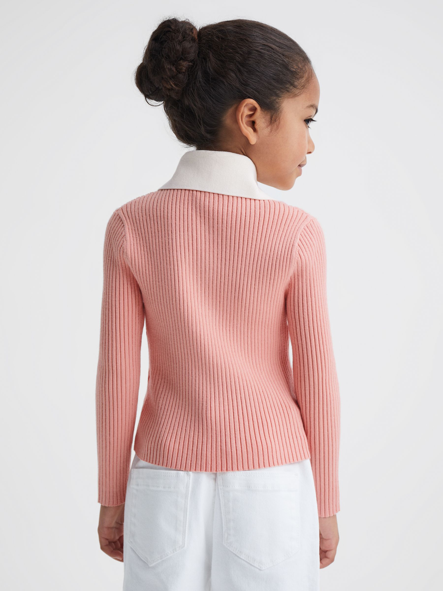 4-9 yrs Colourblock Knitted Top in Pink - Image 5 of 6