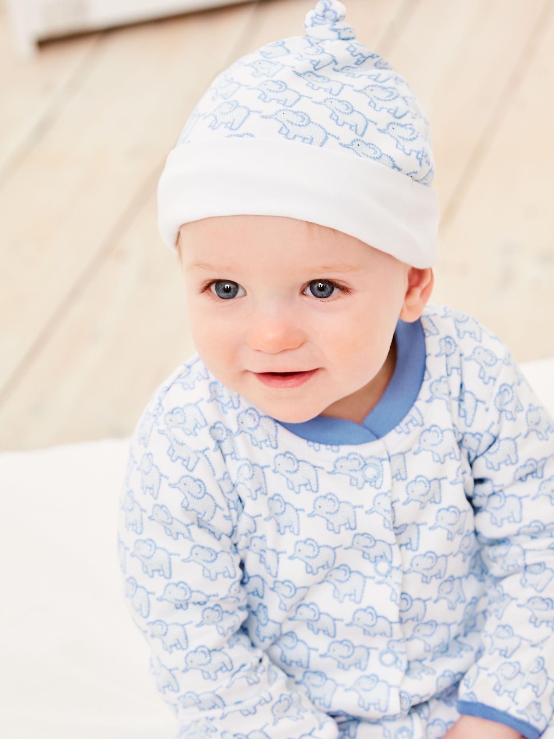 Blue Little Elephant Cotton Baby Hat - Image 2 of 2