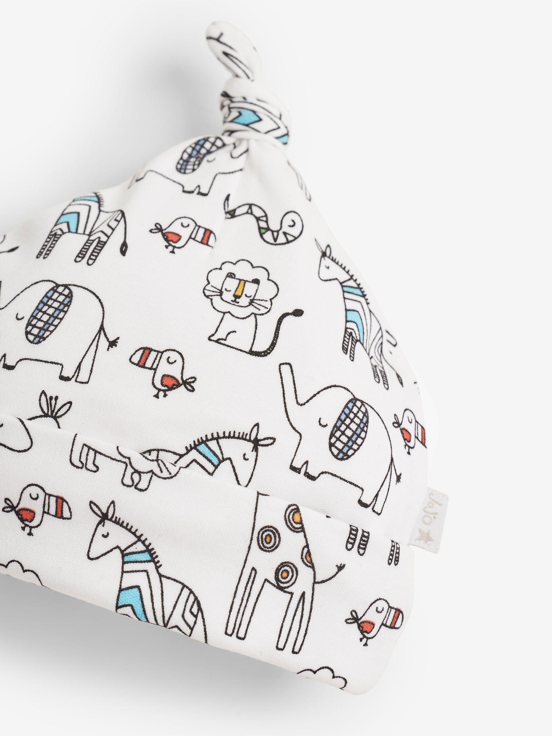 White Safari Print Baby Hat in Safari Print - Image 2 of 2