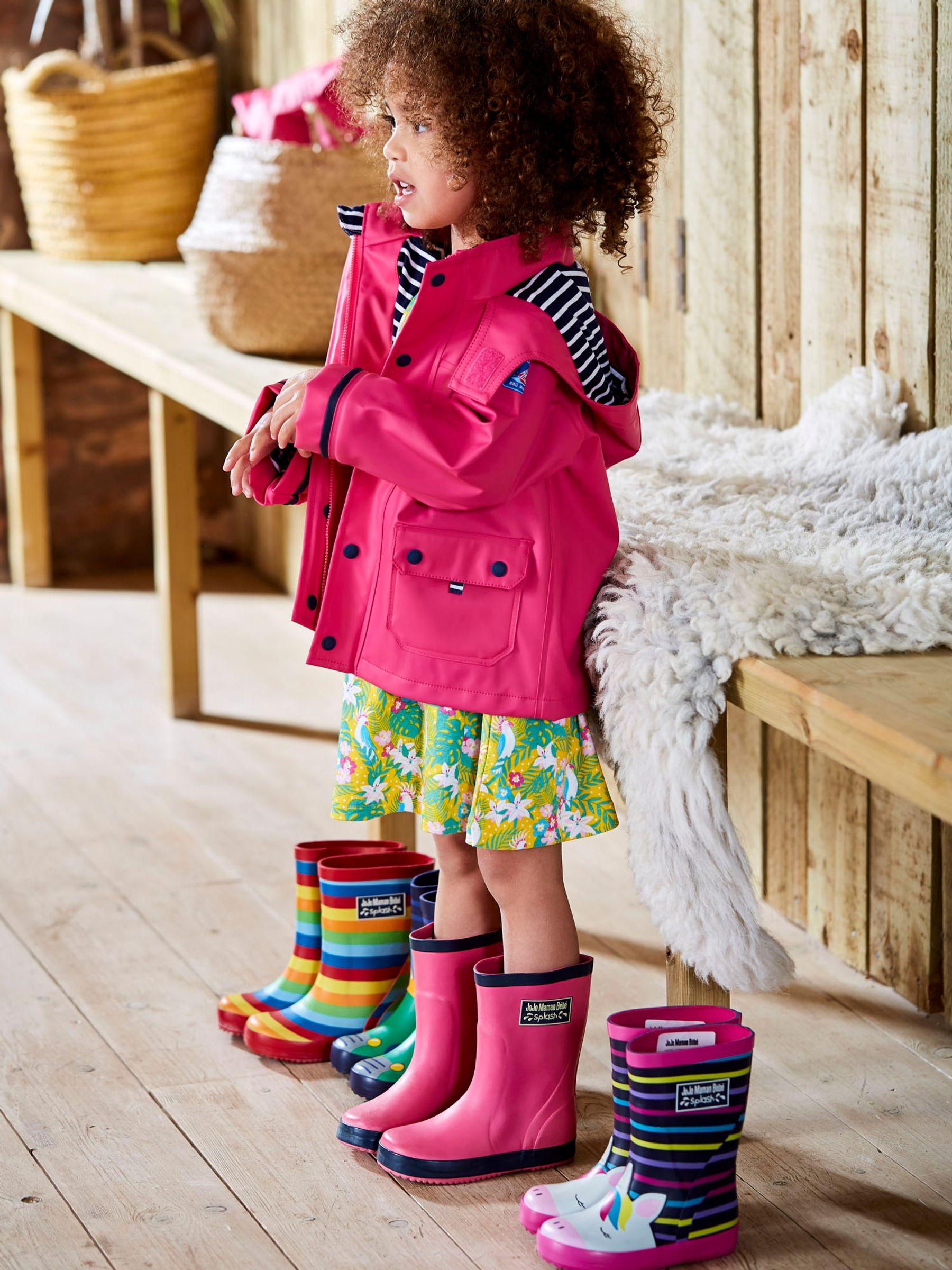 Fuchsia Pink Waterproof Fishermans Jacket | JoJo Maman Bébé