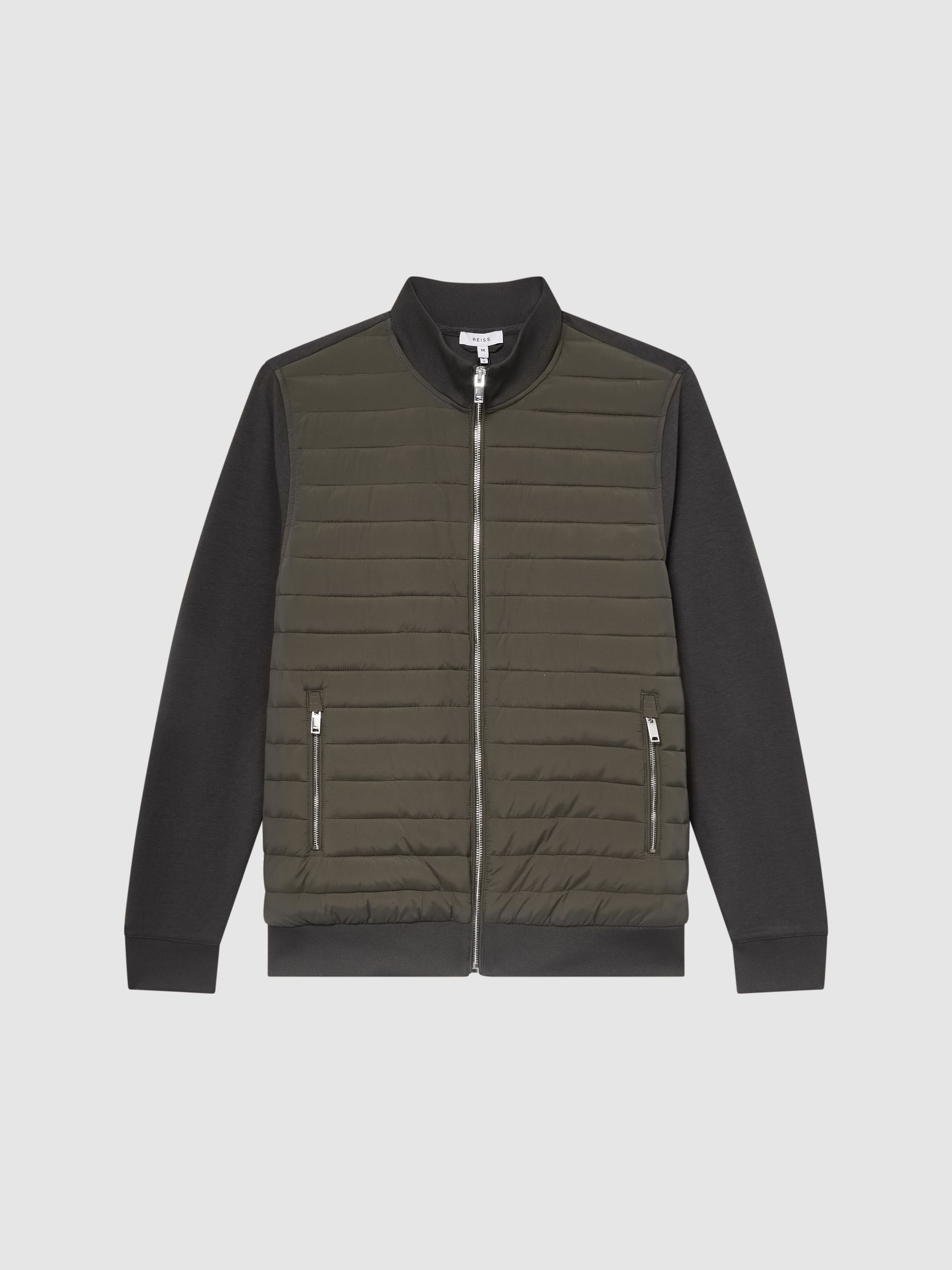 Quilted Hybrid Jacket in Khaki - Image 2 of 5