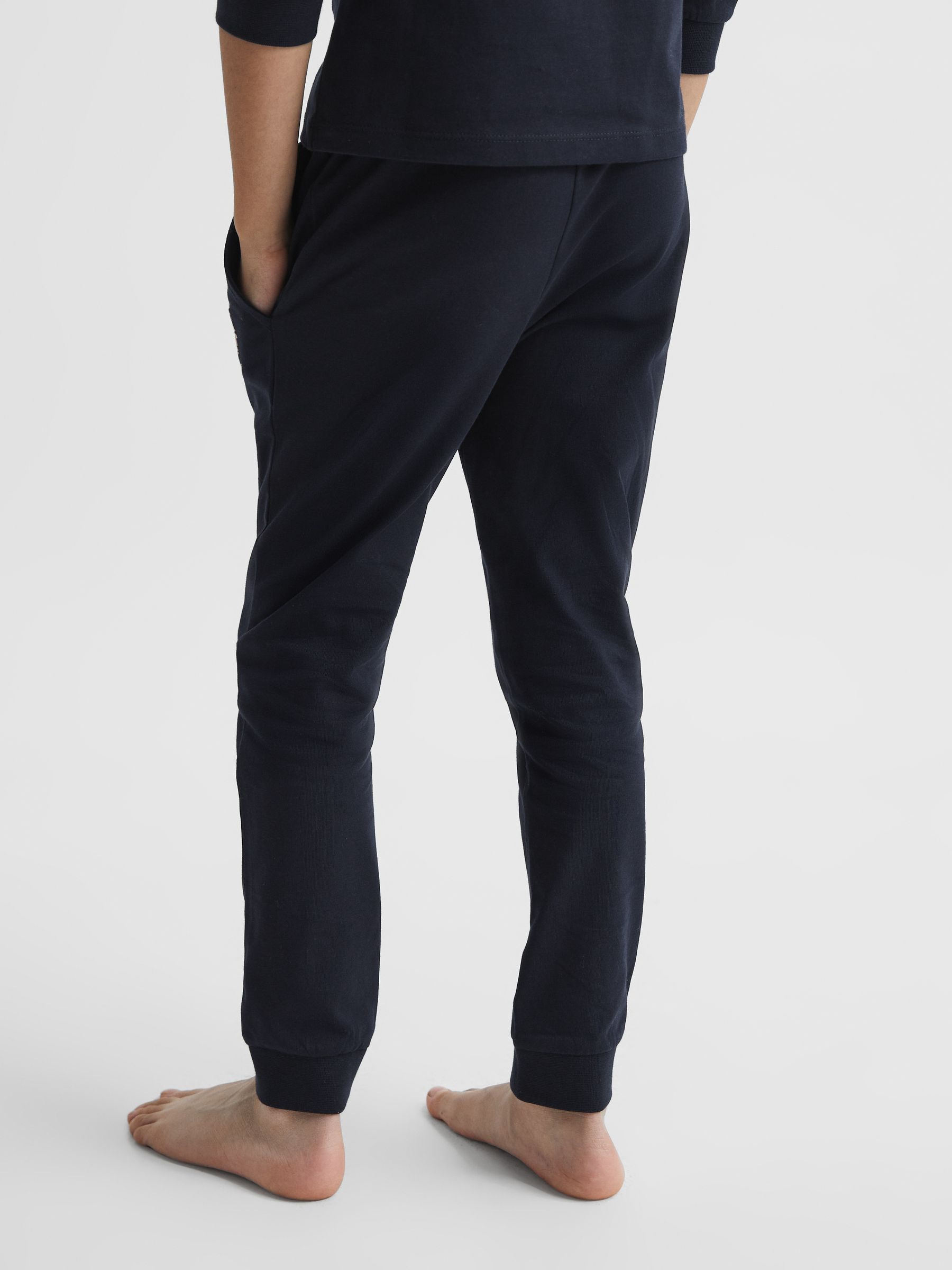 Senior Embroidered King Nightwear Bottoms in Navy - Image 5 of 6