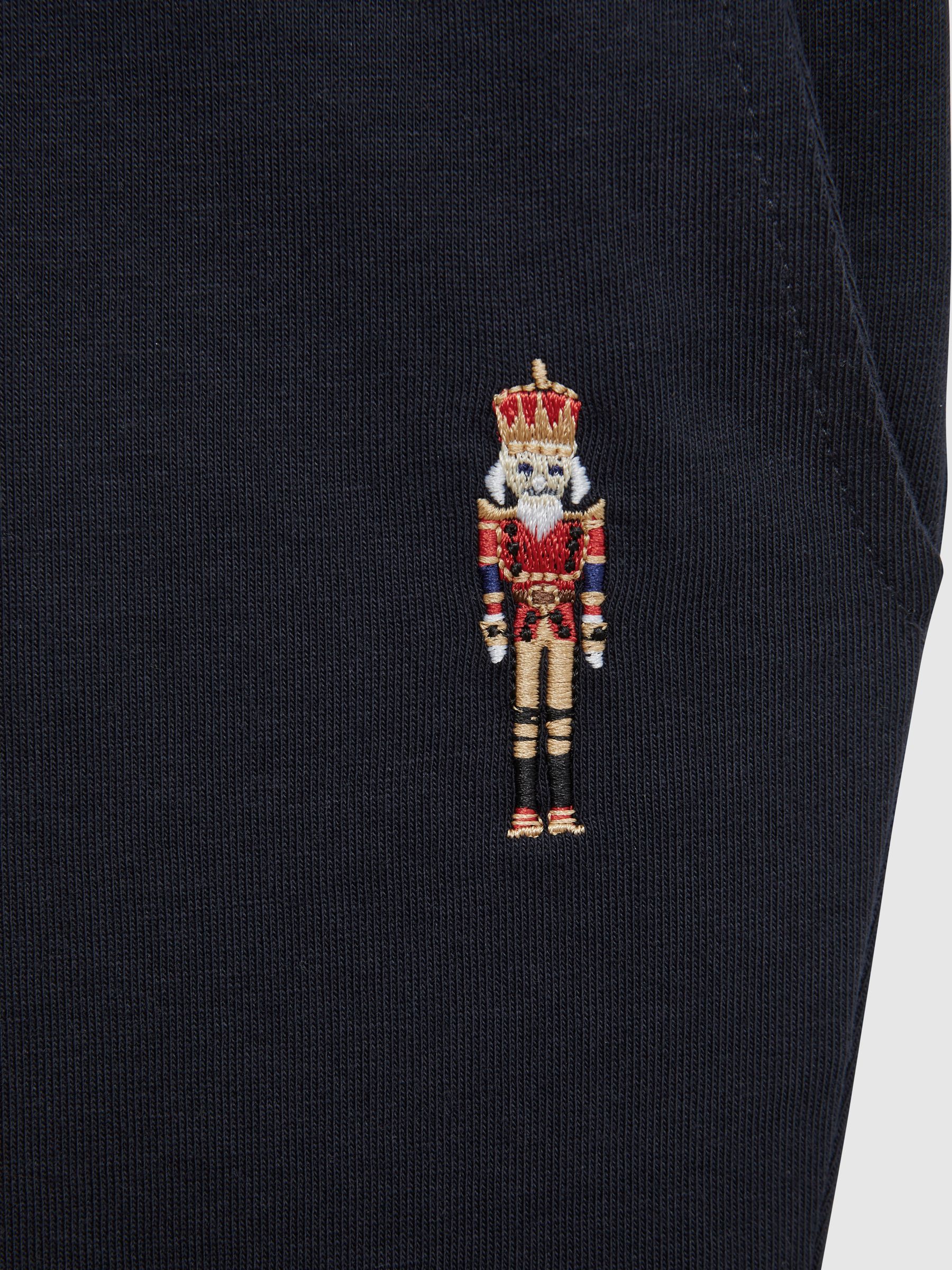 Senior Embroidered King Nightwear Bottoms in Navy - Image 6 of 6