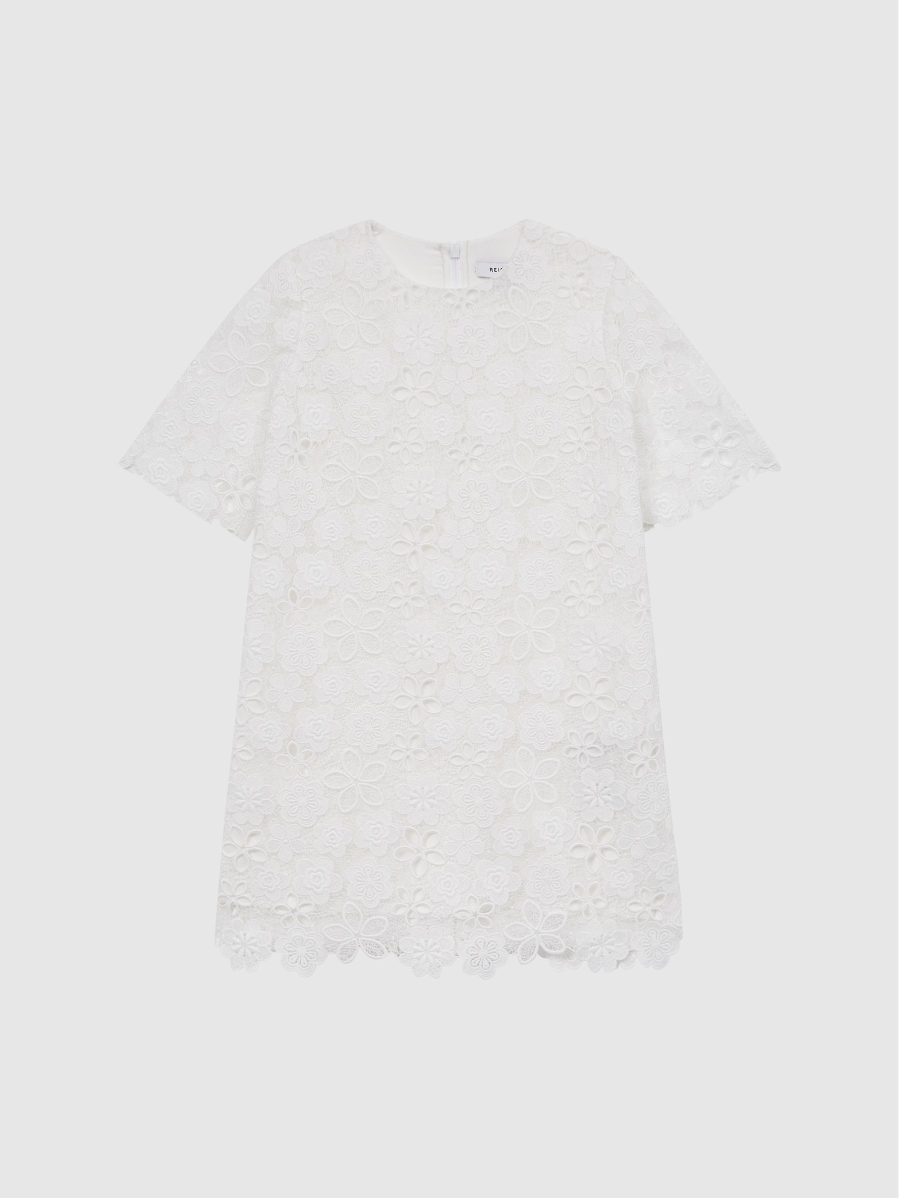9-12 yrs Lace T-Shirt Dress in Ivory - Image 2 of 7