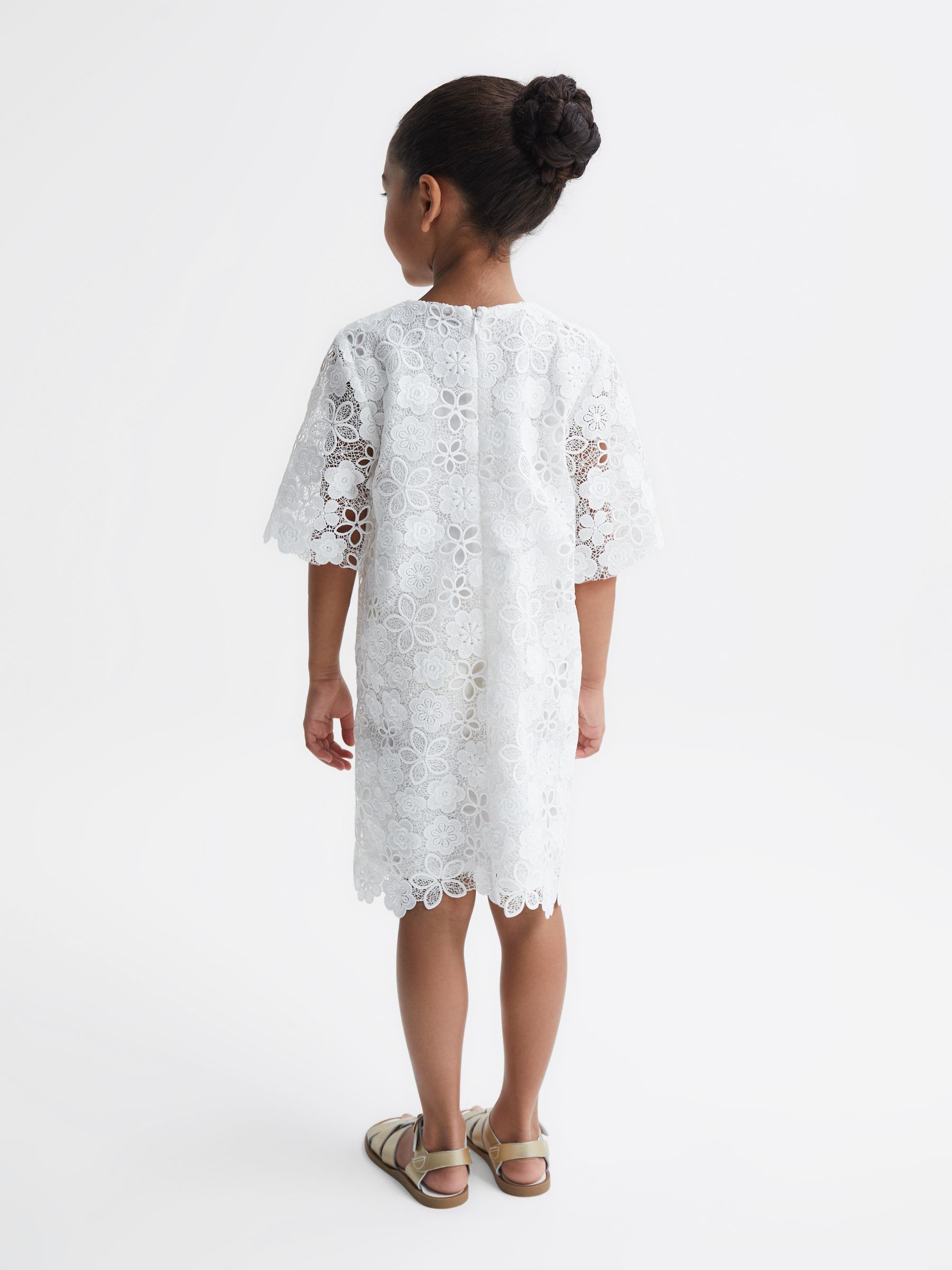 9-12 yrs Lace T-Shirt Dress in Ivory - Image 5 of 7