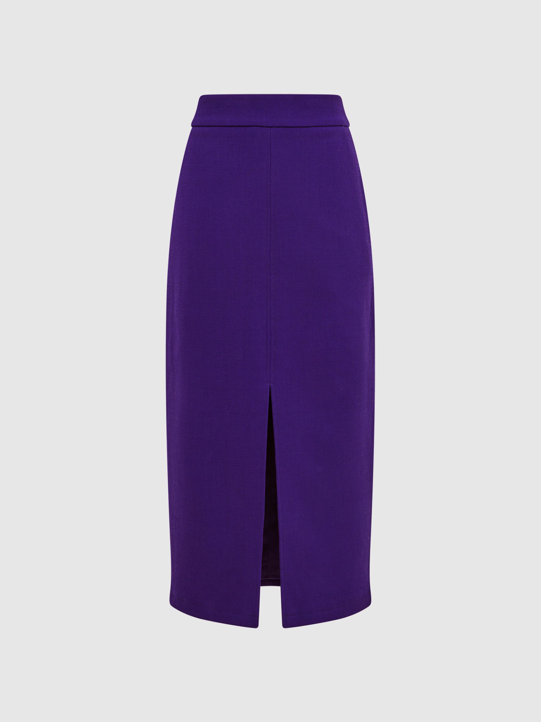 Wool Pencil Skirt in Purple - Image 2 of 6