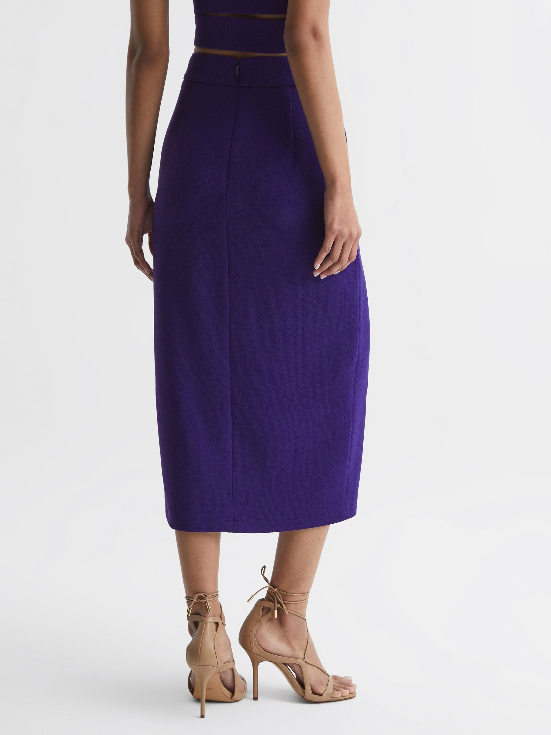 Wool Pencil Skirt in Purple - Image 5 of 6