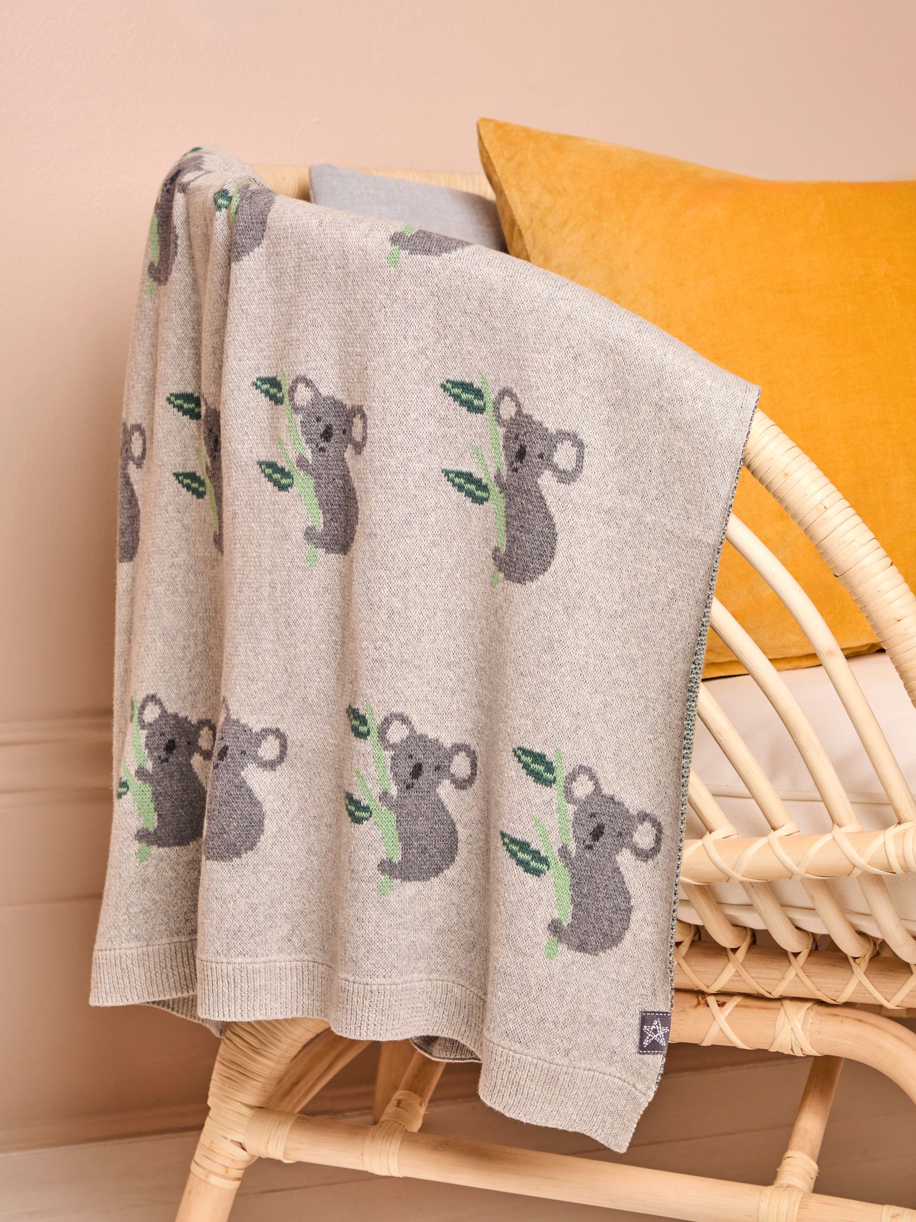 Grey Koala Knit Shawl - Image 1 of 4