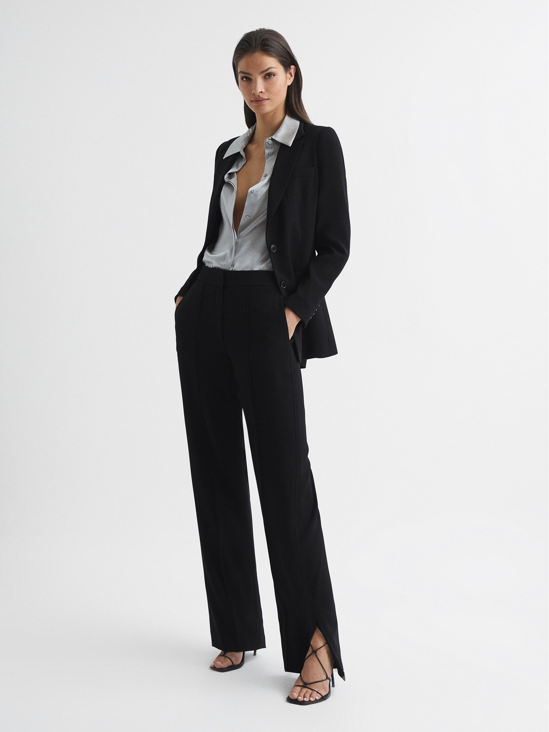 Wide Leg Trousers in Black - Image 1 of 6