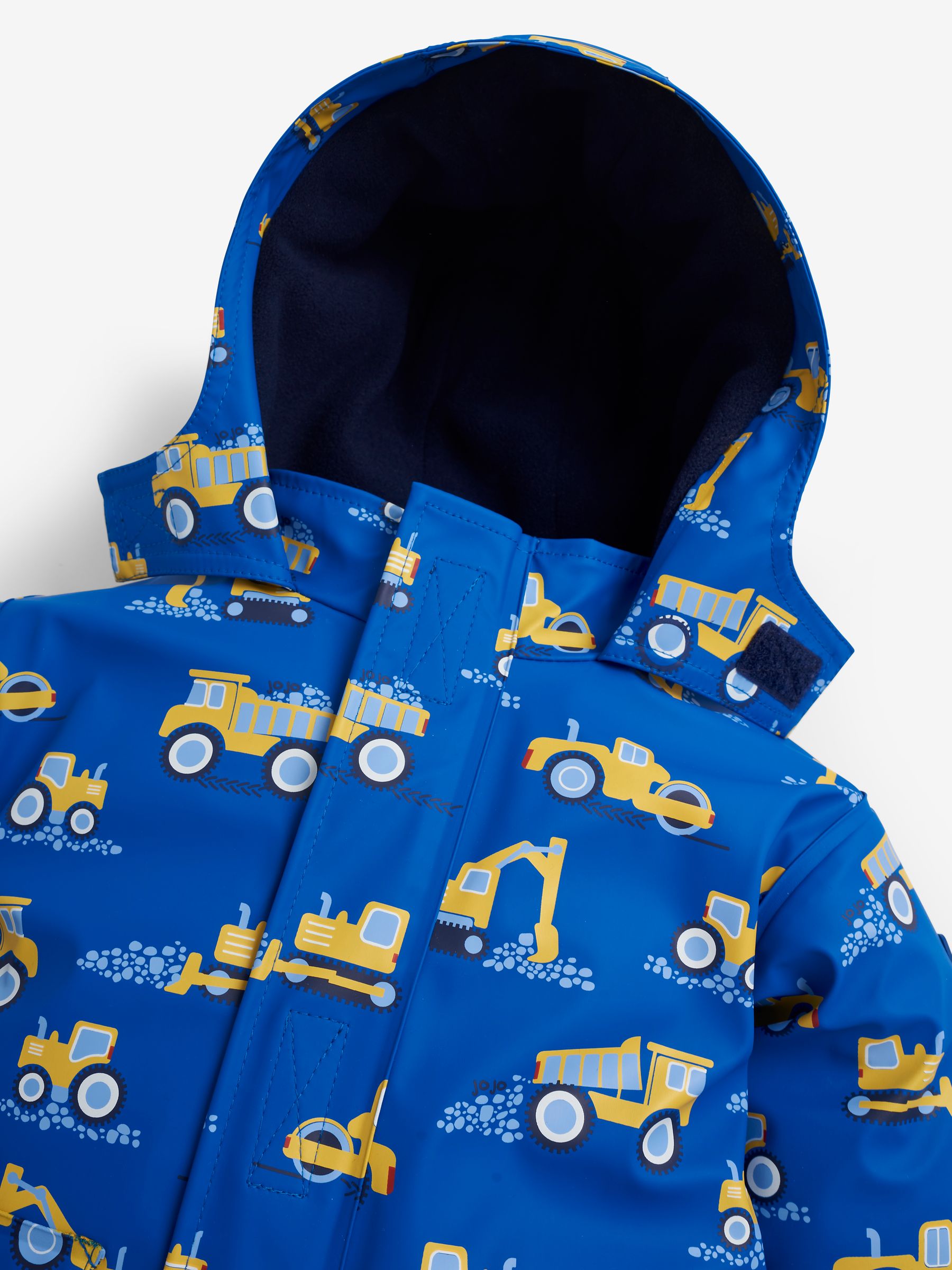 Cobalt Blue Digger Print Cosy Waterproof Jacket - Image 3 of 7