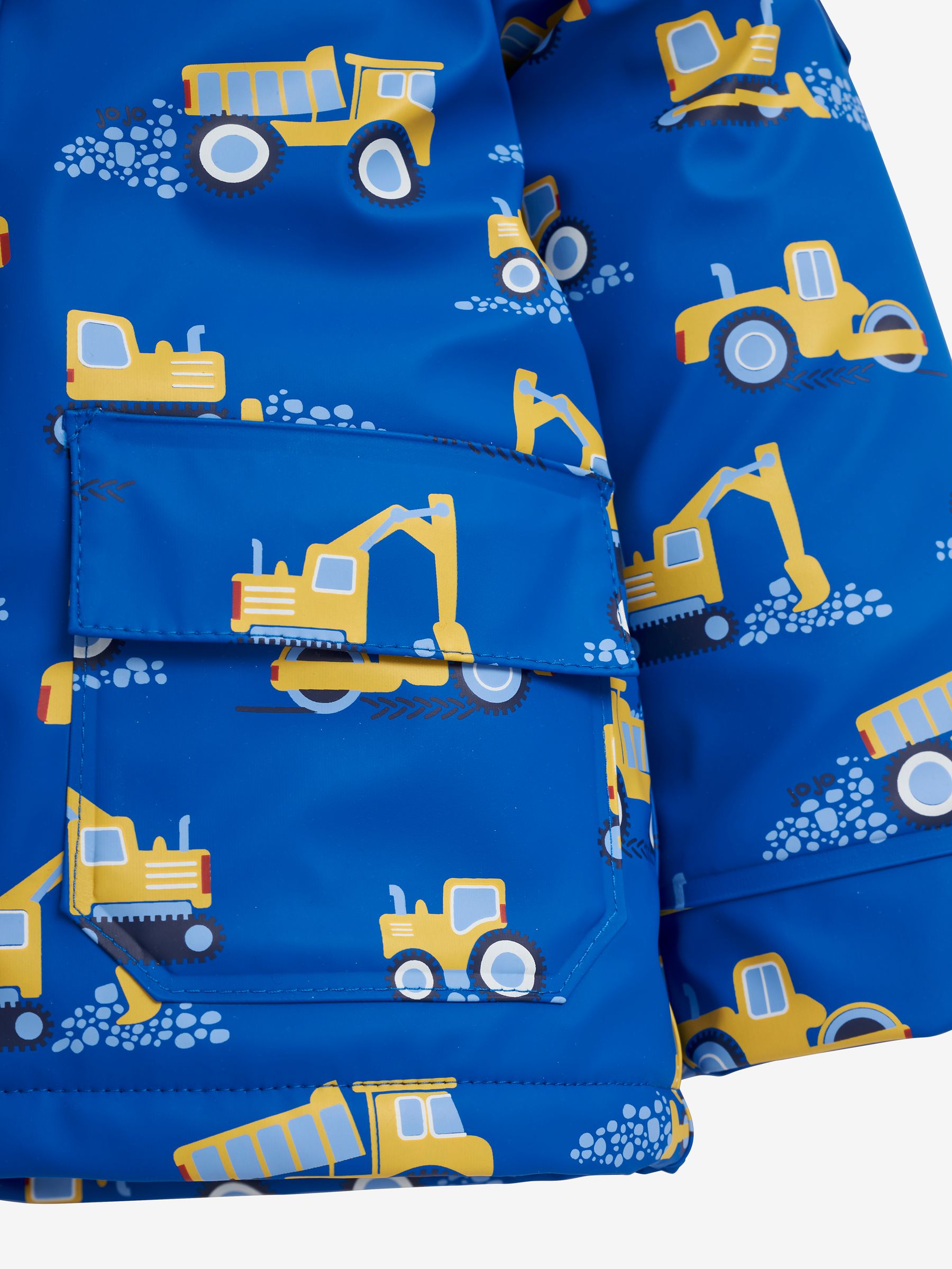 Cobalt Blue Digger Print Cosy Waterproof Jacket - Image 5 of 7